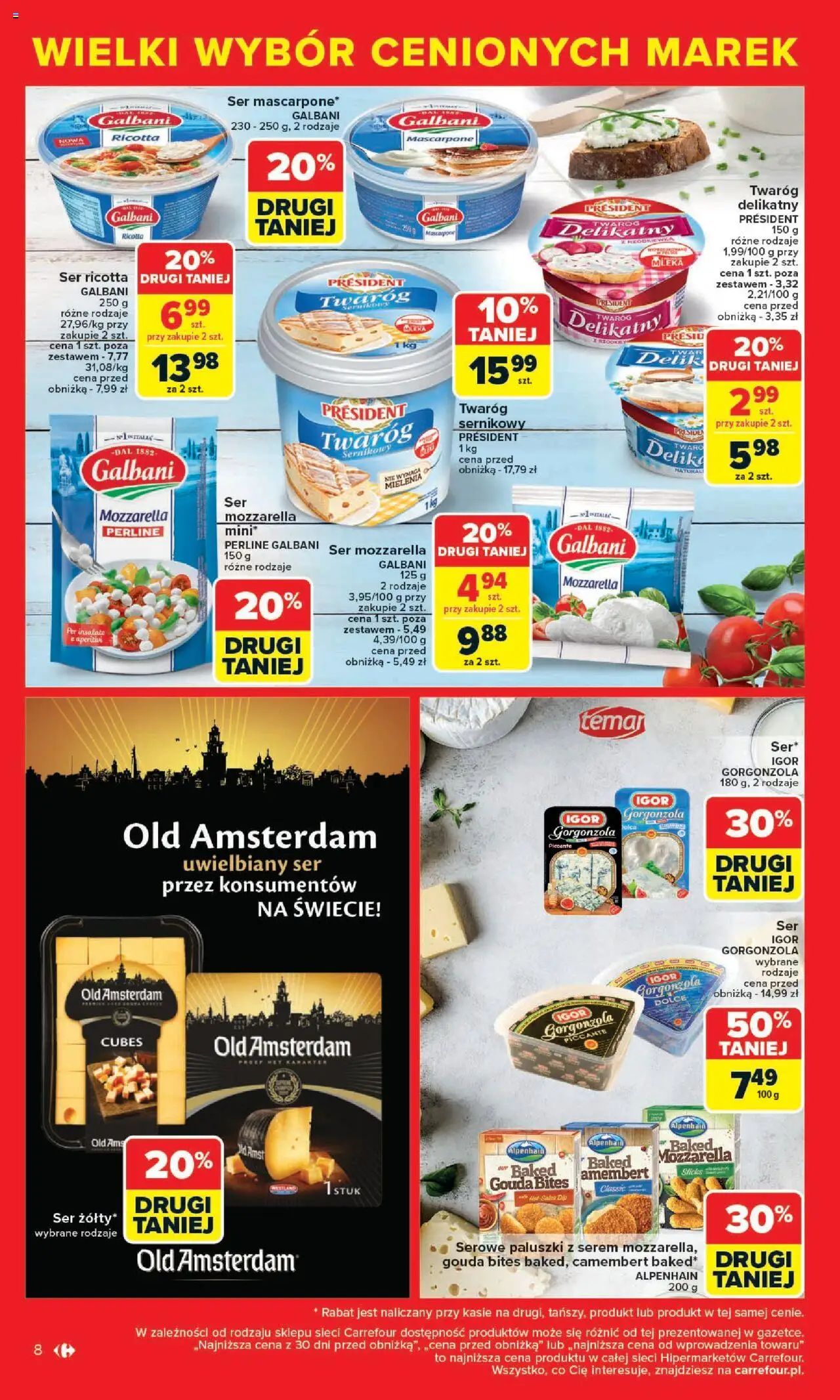 Carrefour Gazetka - Cenione marki, super ceny od 04.08.2025 | Strona: 8 | Produkty: Mleka, Mascarpone, Paluszki, Ser
