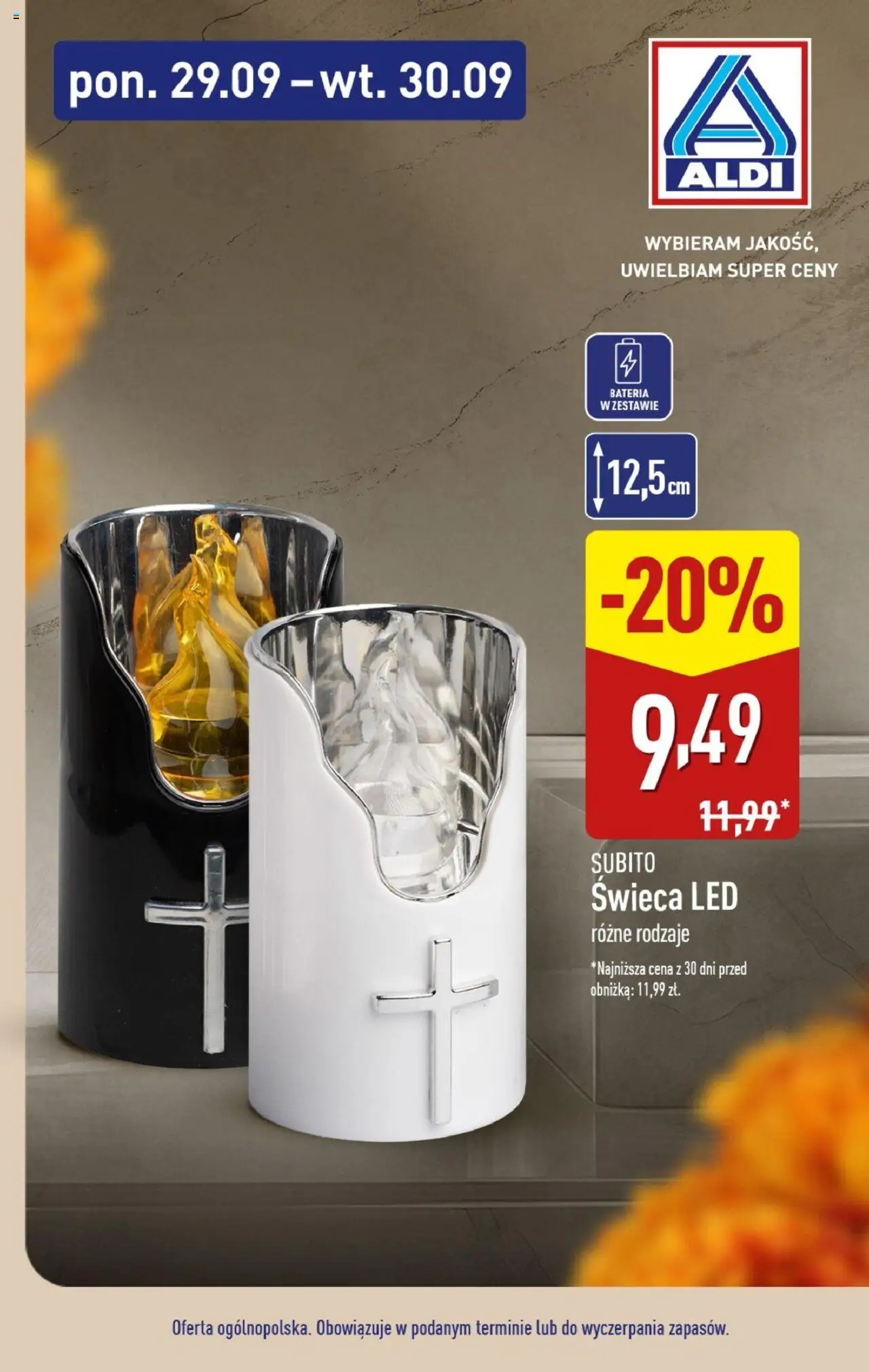 Aldi Gazetka - Znicze i wkłady w super cenach od 29.09.2025 | Strona: 4 | Produkty: Bateria