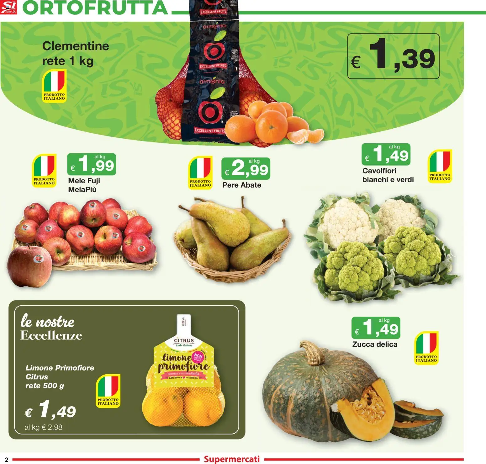 Volantino Sì con Te del 20.11.2025 | Pagina: 2 | Prodotti: Mele, Limone, Zucca