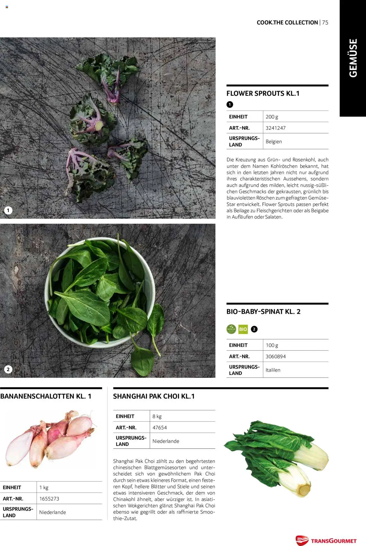 Transgourmet Cook Look-Book gültig ab 01.09.2023 | Seite: 75 | Produkte: Gemüse, Chinakohl