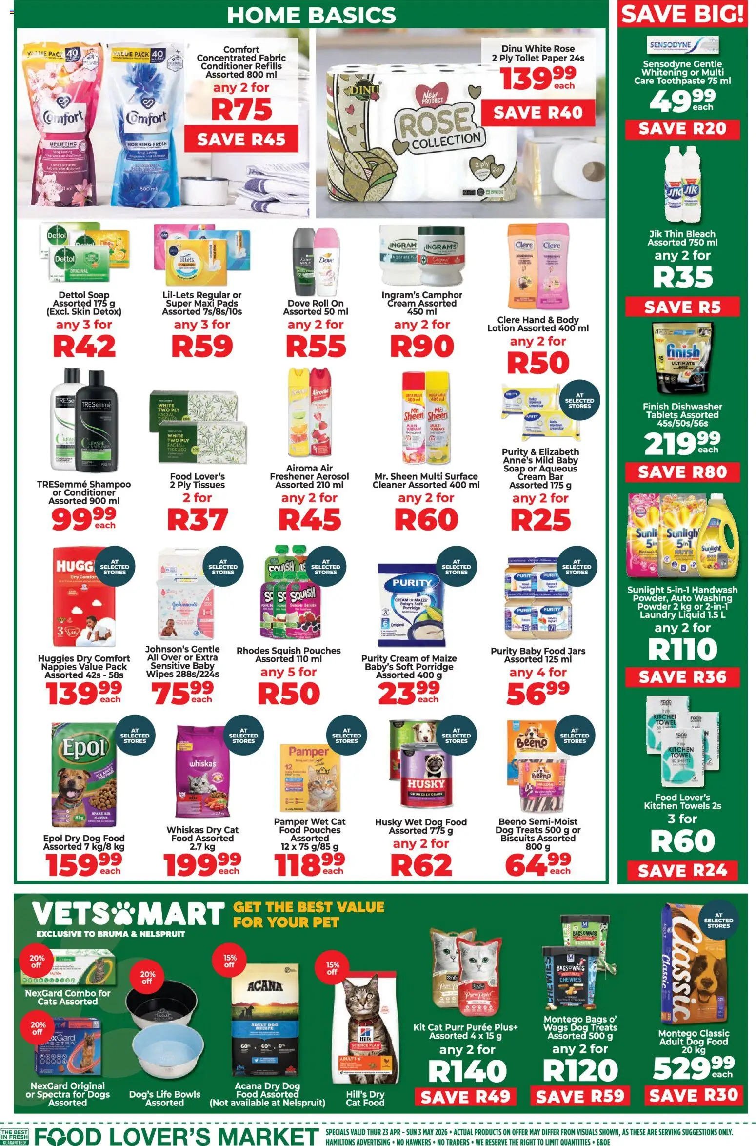 New Food Lover's Market catalogue – valid from 23.04.2026 | Page: 15 | Products: Deodorant, Fruit, Nappies, Cat food