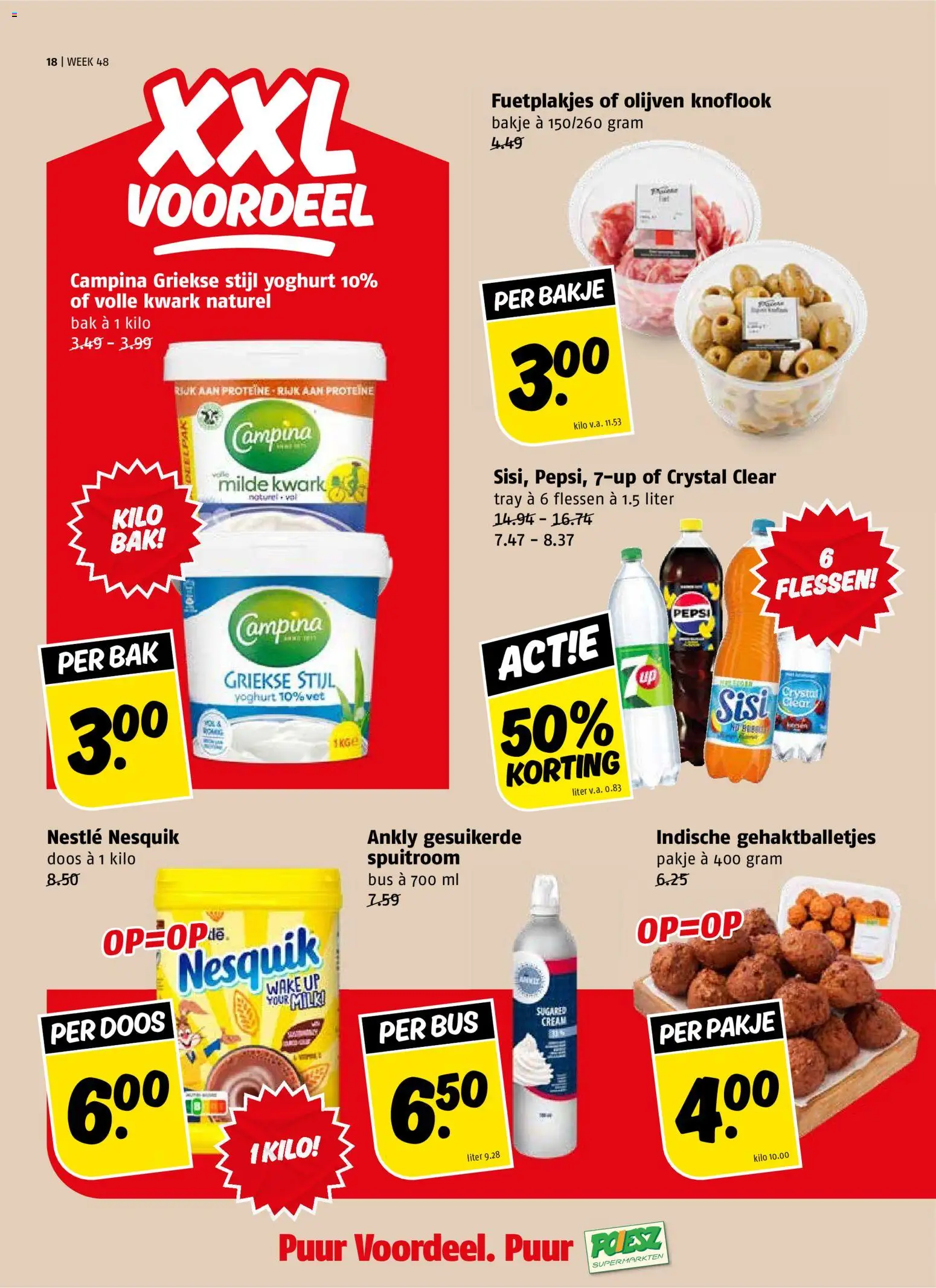 {H1} | Pagina: 18 | Producten: Kwark, 7up, Olijven, Knoflook