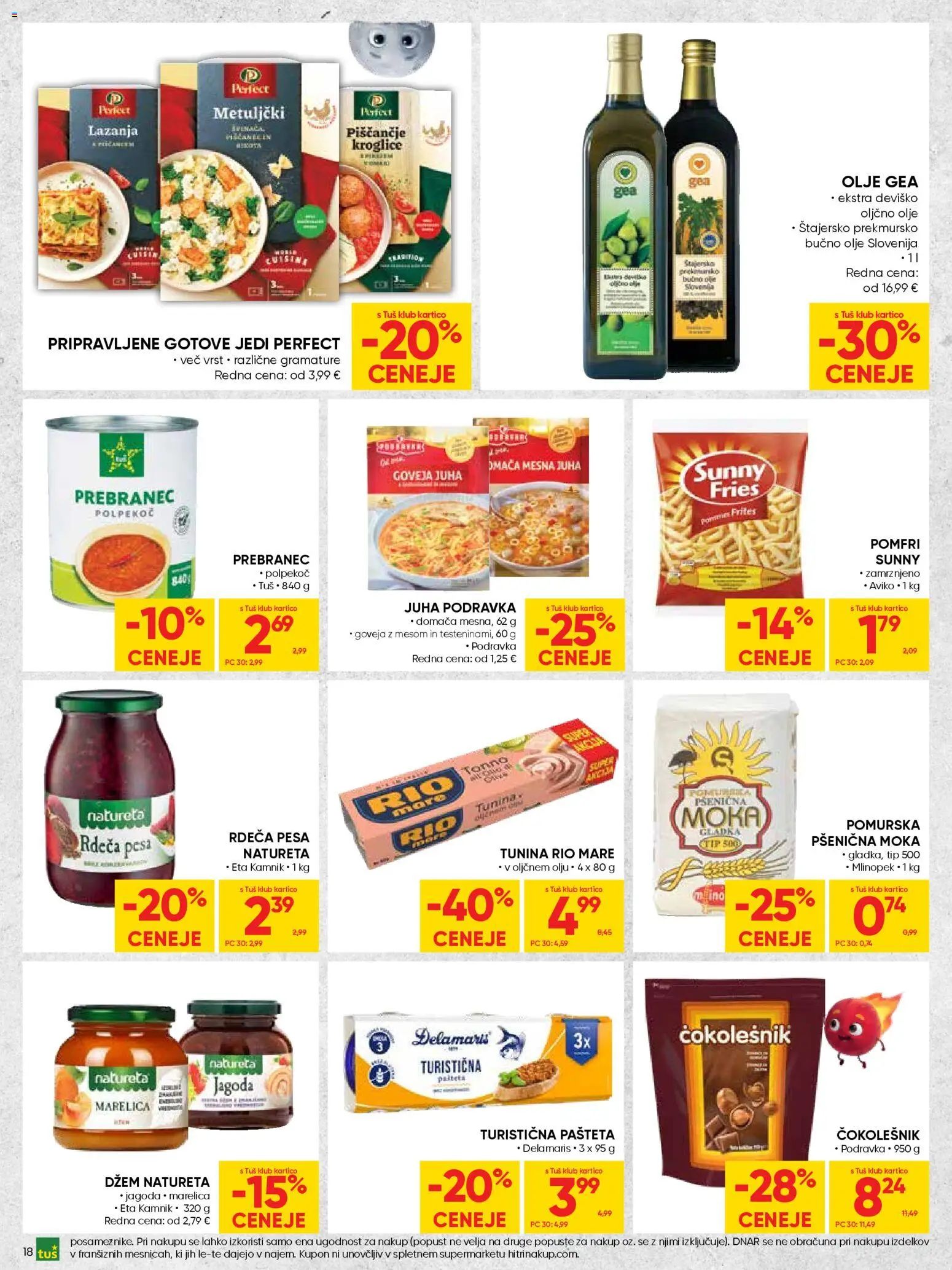 Novi Tuš katalog ponudbe – veljaven od 15.04.2026 | Stran: 18 | Izdelki: Moka, Džem, Čokolešnik, Lazanja