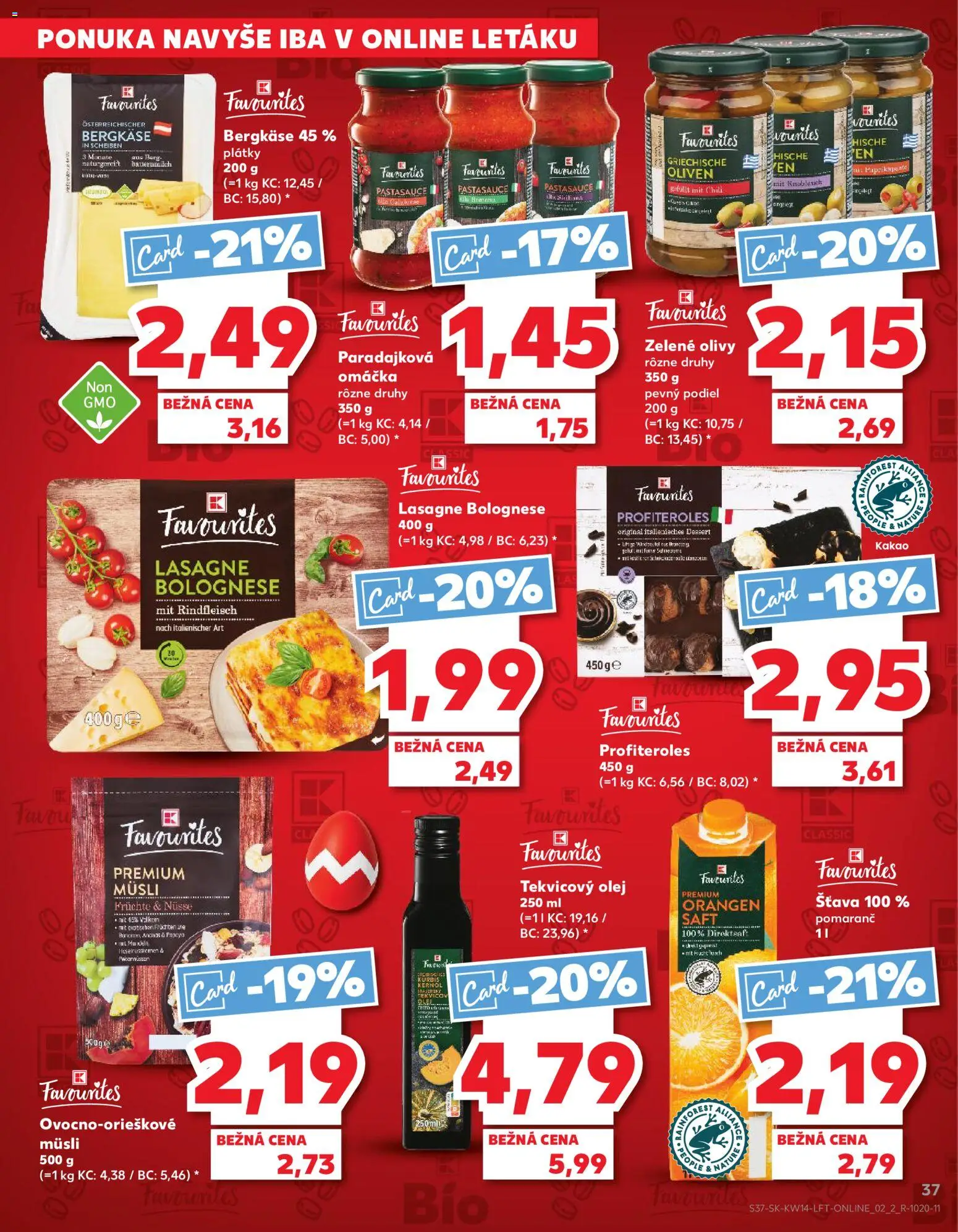 Nové Kaufland akcie – leták je platný od 01.04.2026 | Strana: 37 | Produkty: Ananás, Omáčka, Lasagne, Kakao
