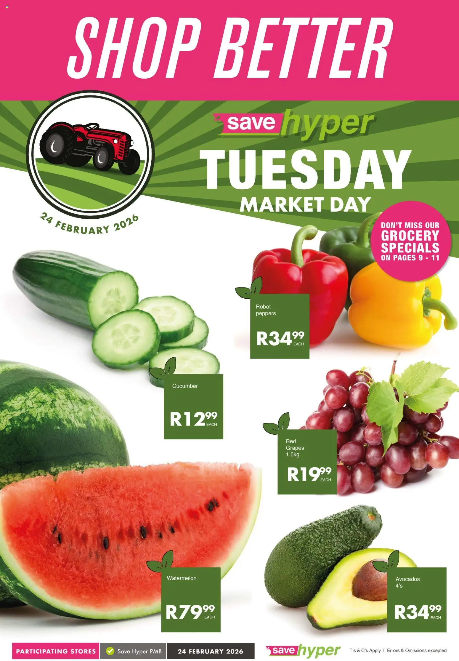 New Save catalogue – valid from 24.02.2026 | Page: 1 | Products: Avocados, Grapes