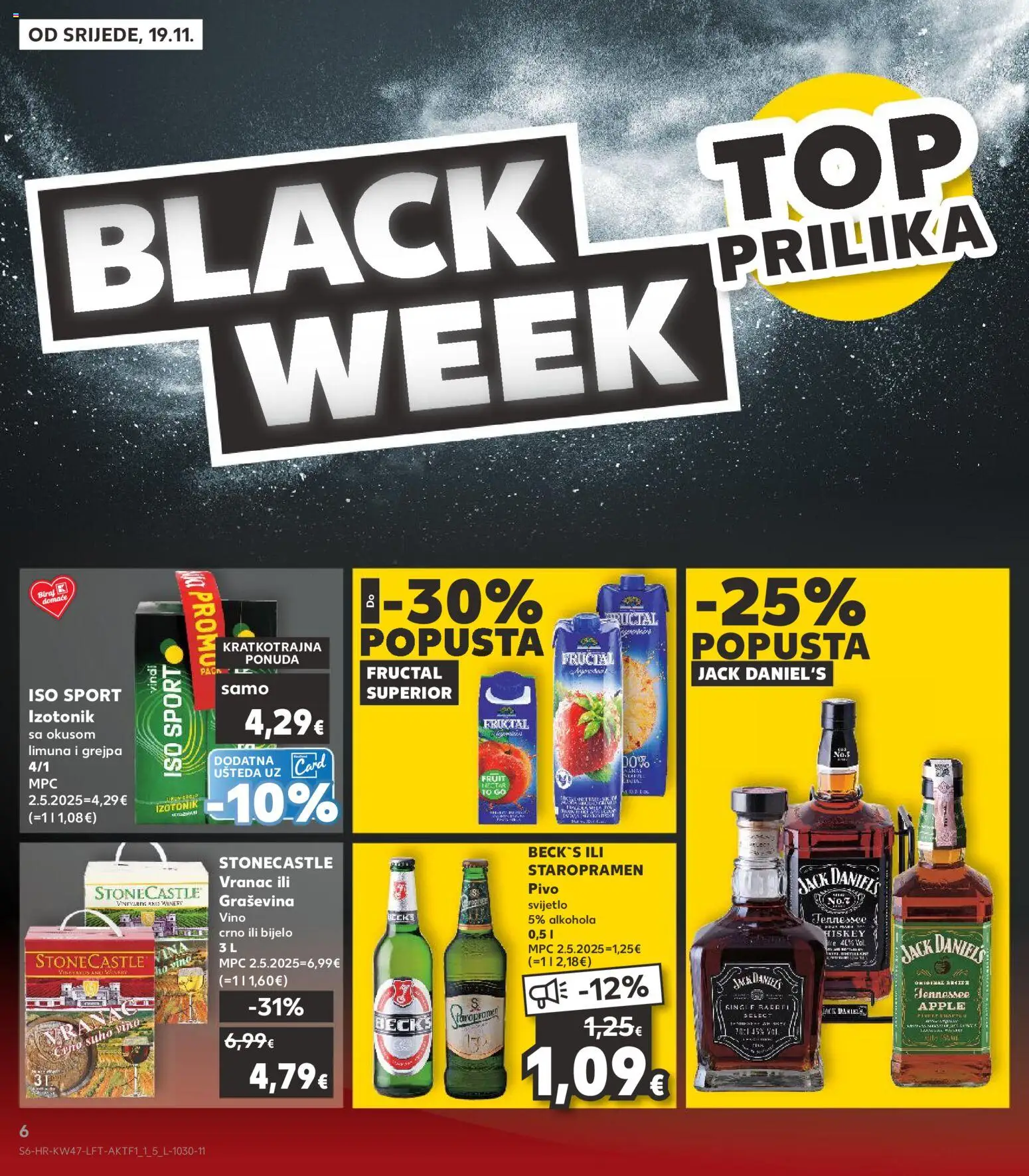 Kaufland katalog | vrijedi od 19.11.2025 | Stranica: 6 | Proizvodi: Staropramen, Vino, Pivo