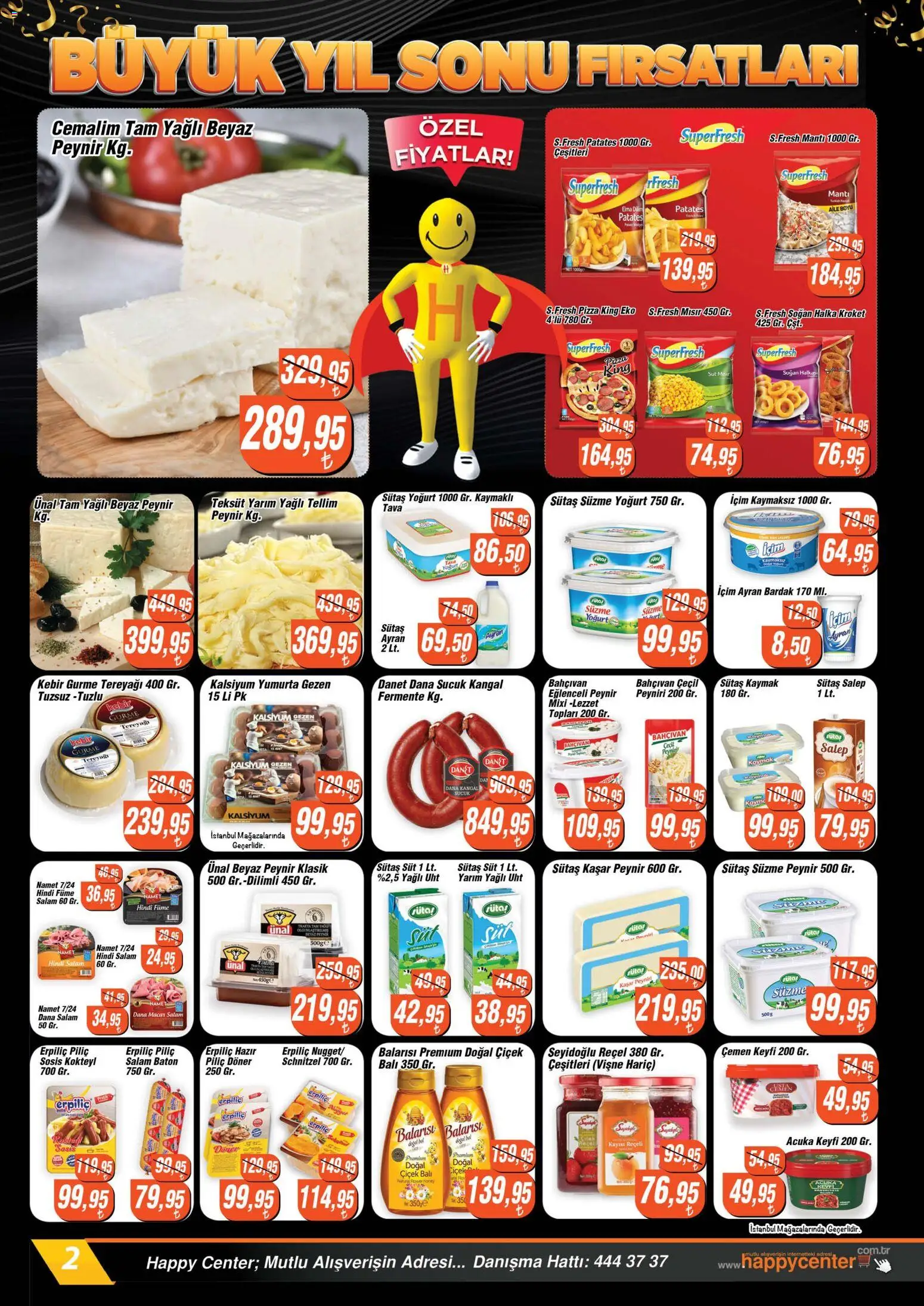 Happy Center Katalog - 24.12.2025 tarihinden itibaren geçerlidir | Sayfa: 2 | Ürünler: Süt, Tereyağı, Patates, Zselatin