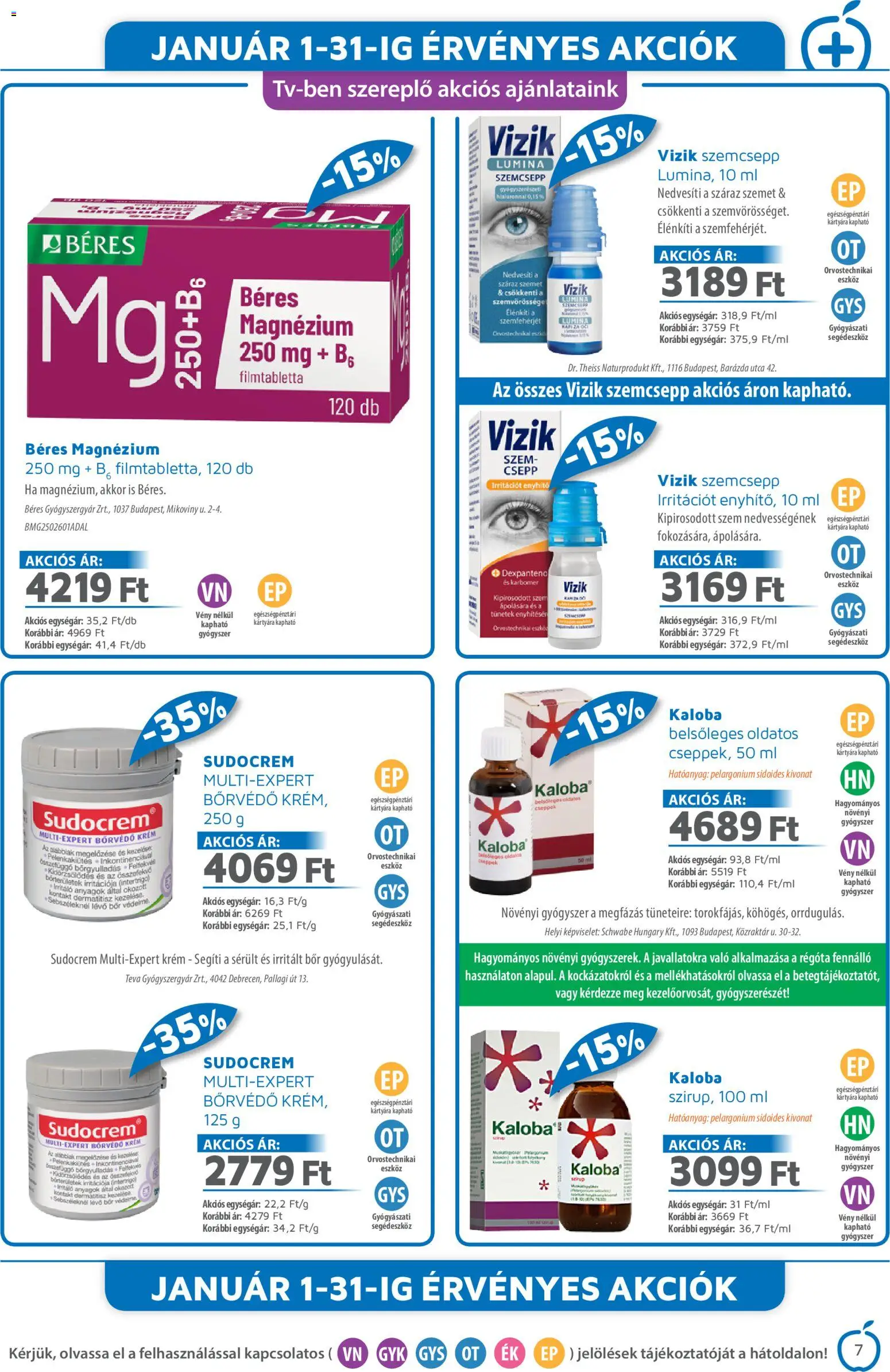 Alma Gyógyszertárak akciós ujság - amely érvényes a következő dátumtól: 01.01.2026 | Oldal: 7 | Termékek: Bor