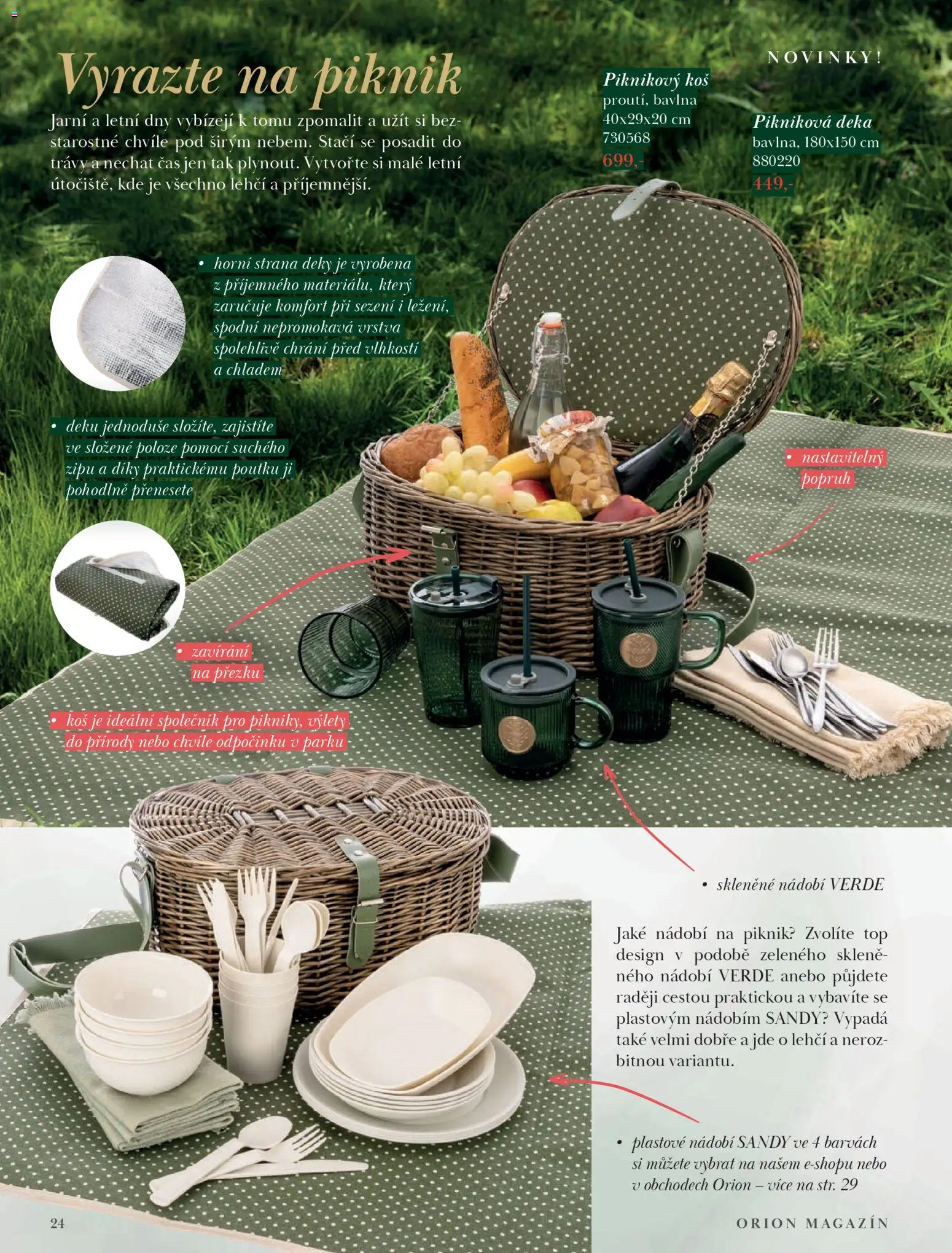 Orion leták - Jaro/Léto 2026 od 09.03.2026 | Strana: 24 | Produkty: Piknikový koš, Koš, Deky, Pikniková deka