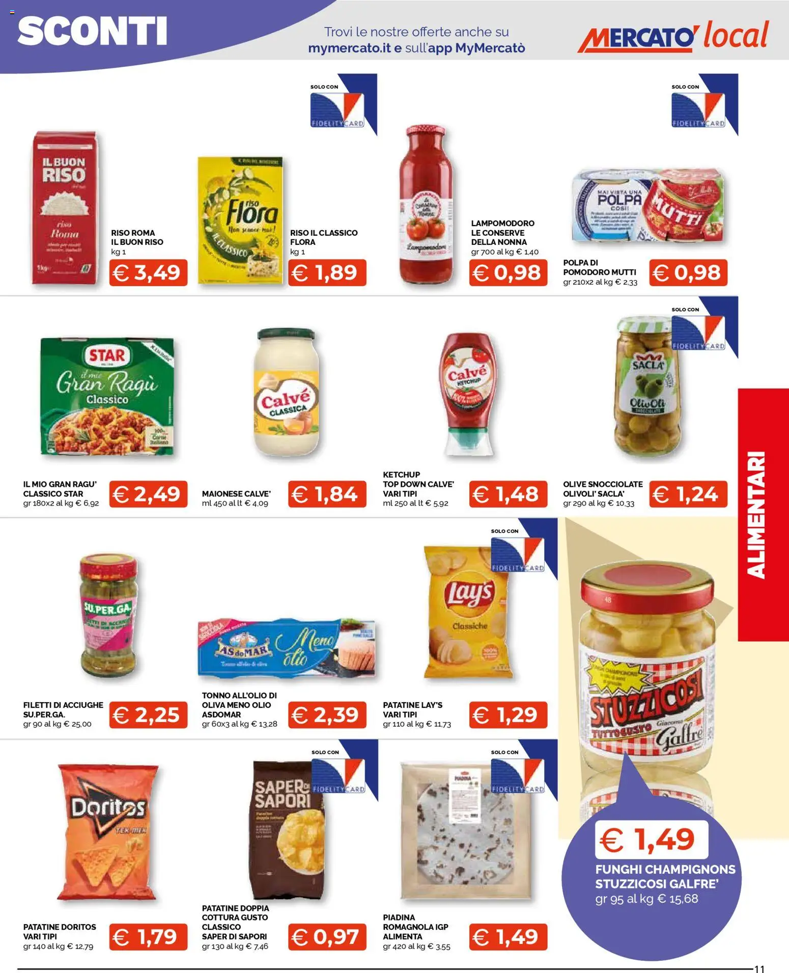 Volantino Mercatò del 12.01.2026 | Pagina: 11 | Prodotti: Olio, Funghi, Ragú, Piadina