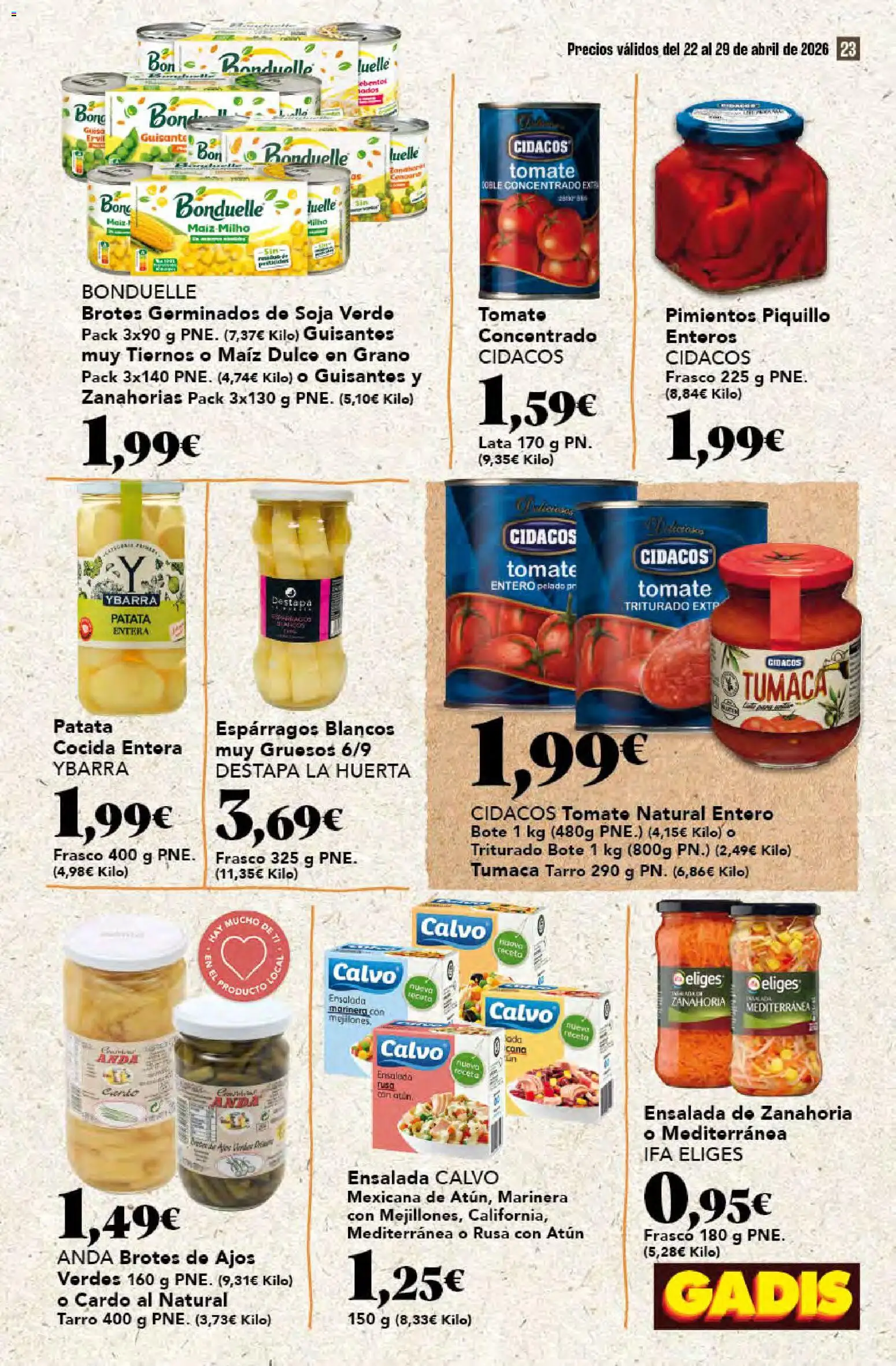Gadis folleto │ válido desde el 22.04.2026 | Página: 23 | Productos: Νερό καρύδας, Zanahoria, Ensalada