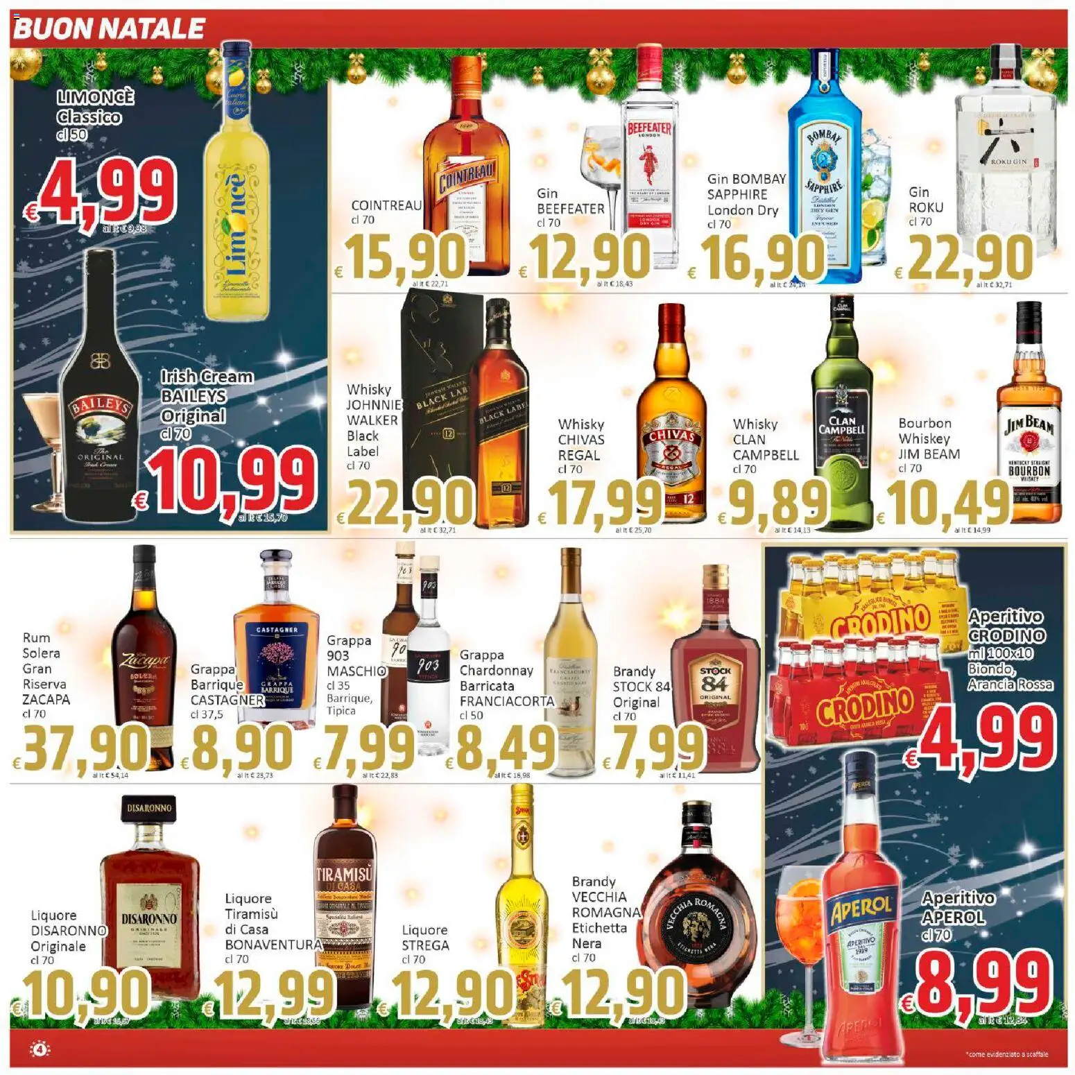 Volantino Paghi Poco del 12.12.2025 | Pagina: 4 | Prodotti: Gin, Scaffale, Liquore, Aperitivo