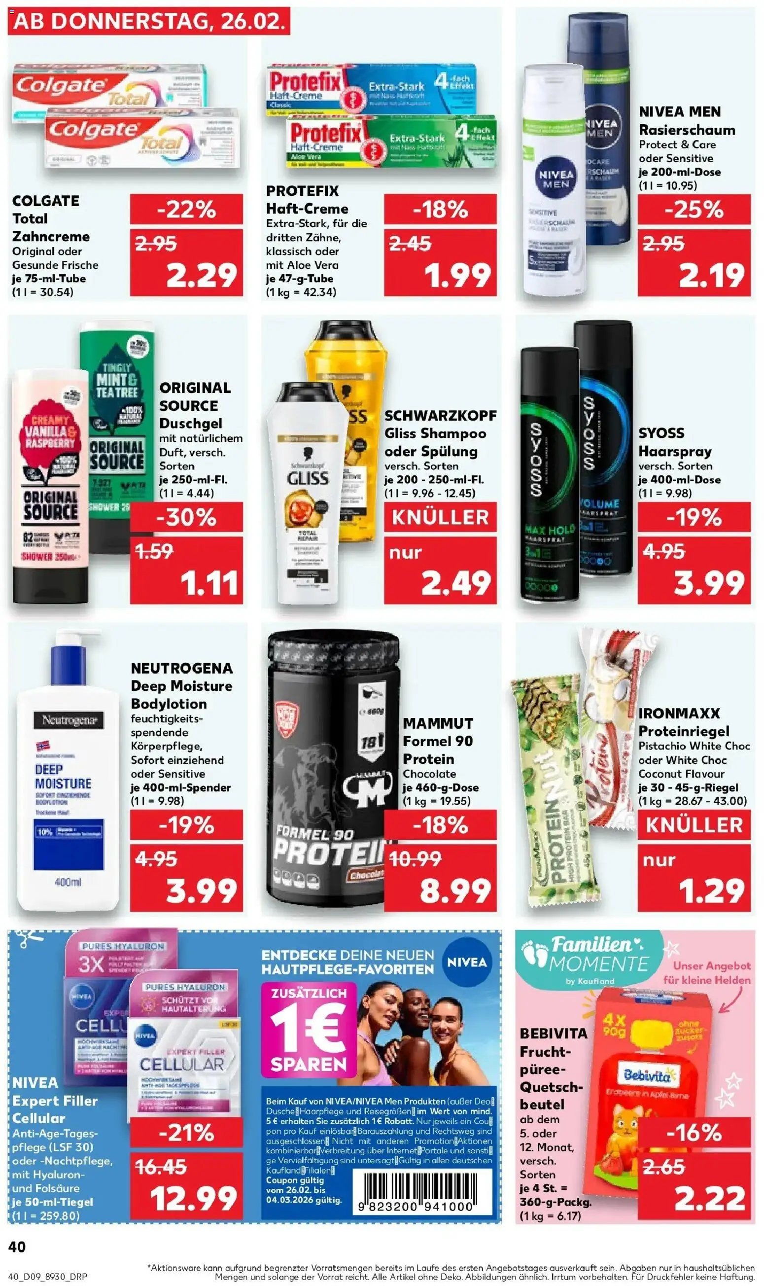 Kaufland prospekt Bad Dürrheim	 – gültig ab 26.02.2026 | Seite: 40 | Produkte: Dusche, Spülung, Duschgel, Body Lotion
