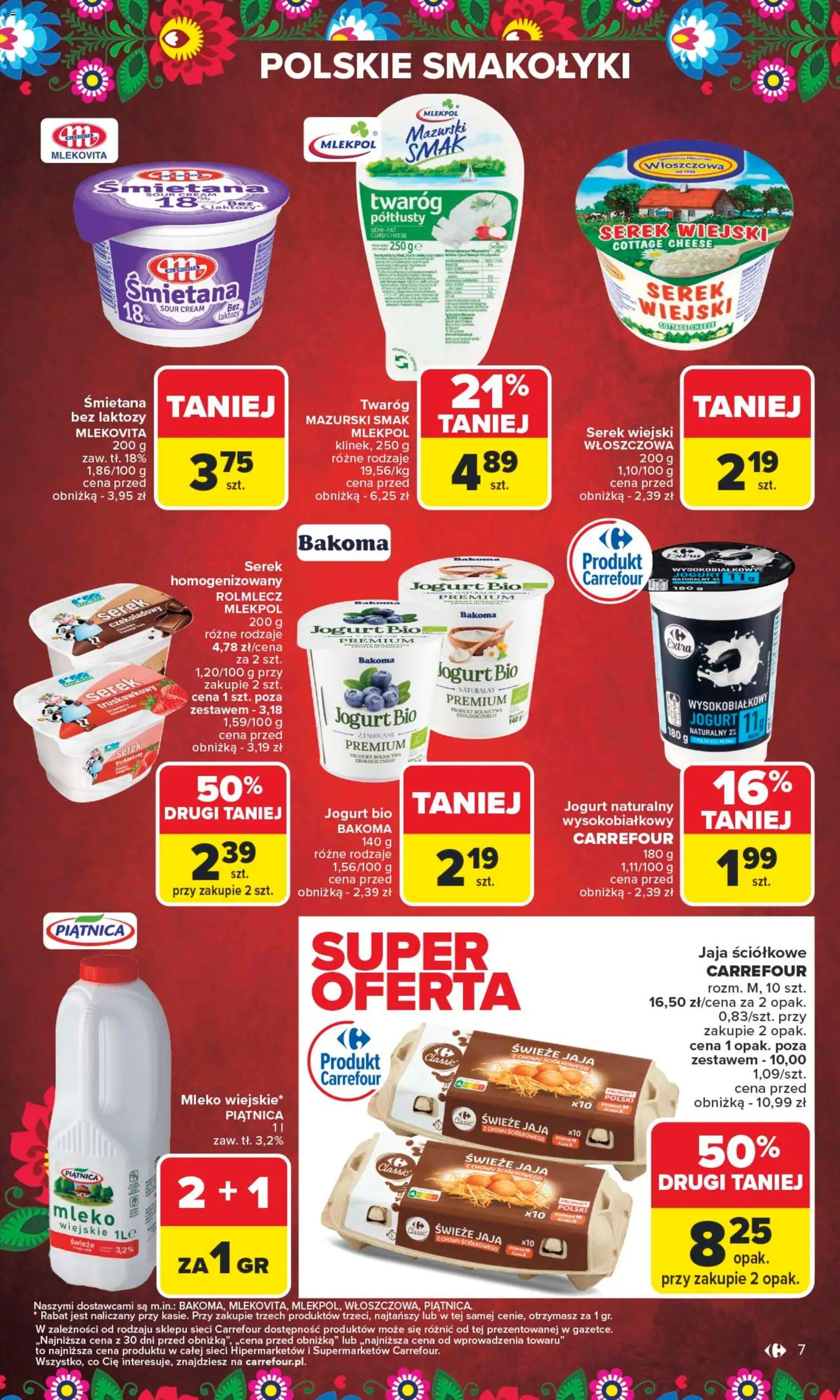 Carrefour Gazetka od 10.11.2025 | Strona: 9 | Produkty: Jogurt Bio, Bez laktozy, Serek, Twaróg