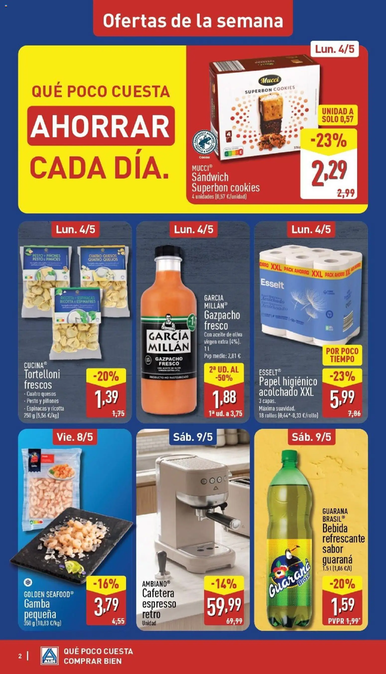 Aldi folleto Baleares │ válido desde el 04.05.2026 | Página: 2 | Productos: Papel higienico, Πορσελάνη, Aceite de oliva, Gazpacho