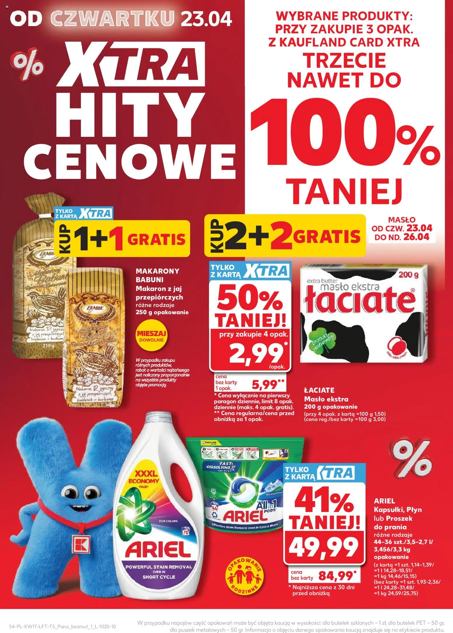 Kaufland gazetka od 23.04.2026 | Strona: 4 | Produkty: Ariel, Masło, Makarony, Makaron
