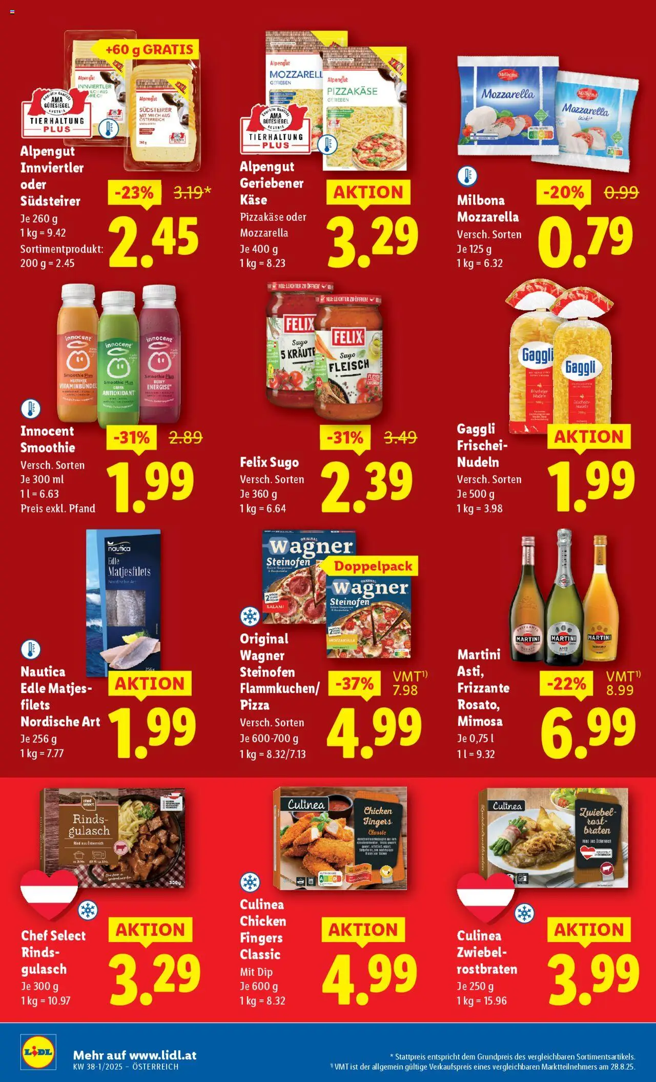 Lidl Flugblatt gültig ab 11.09.2025 | Seite: 40 | Produkte: Milch, Käse, Salami, Pizza