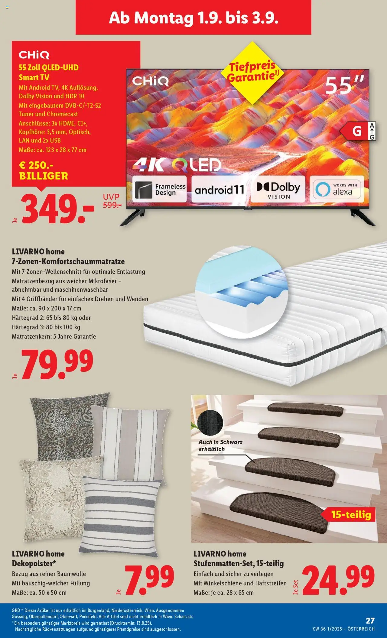 Lidl Flugblatt - Eisenstadt, Ebenfurth, Mattersburg gültig ab 28.08.2025 | Seite: 31 | Produkte: TV, Kopfhörer, USB