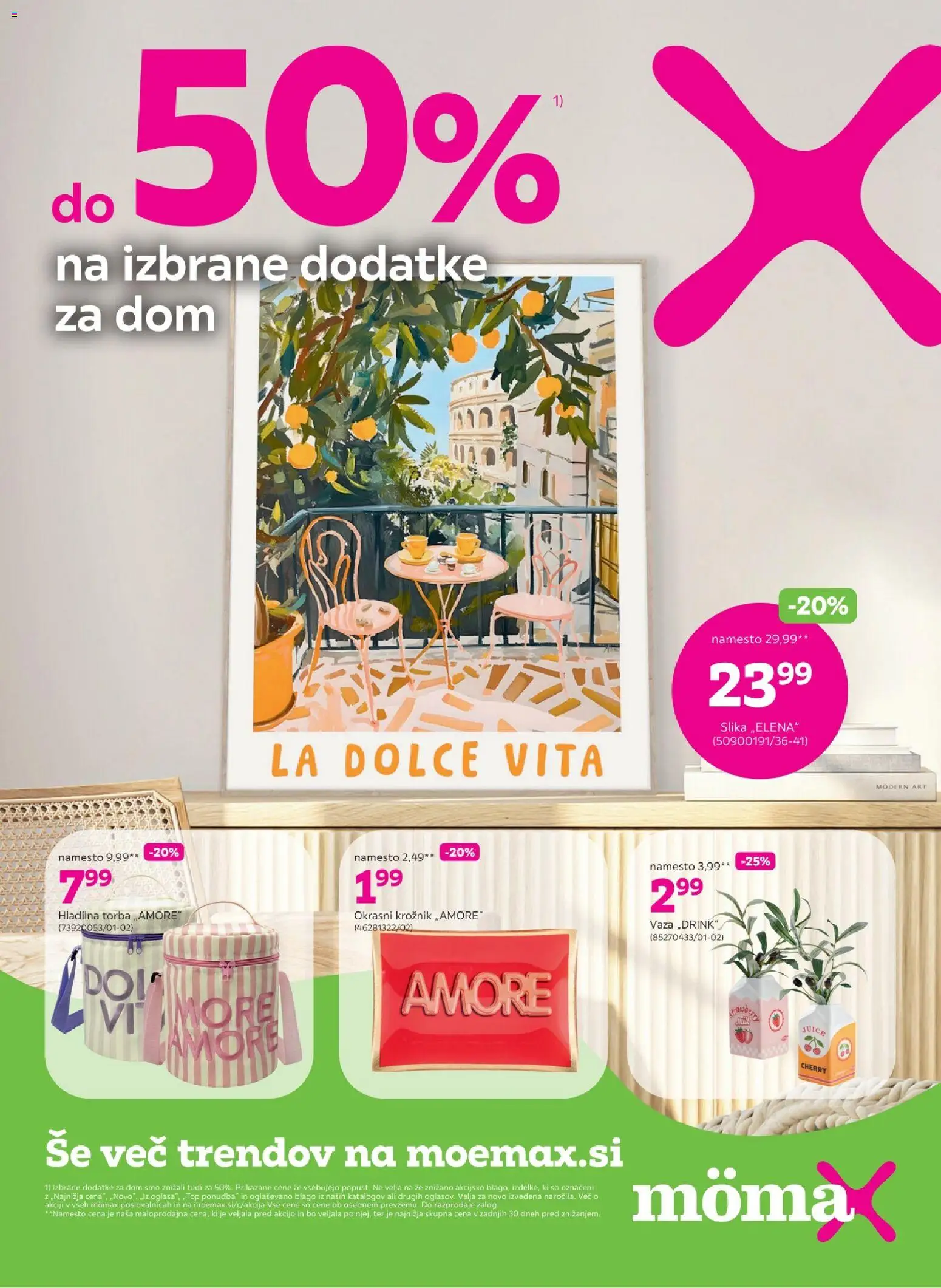 Novi Mömax katalog ponudbe – veljaven od 16.03.2026 | Stran: 1 | Izdelki: Hladilna torba, Torba, Vaza