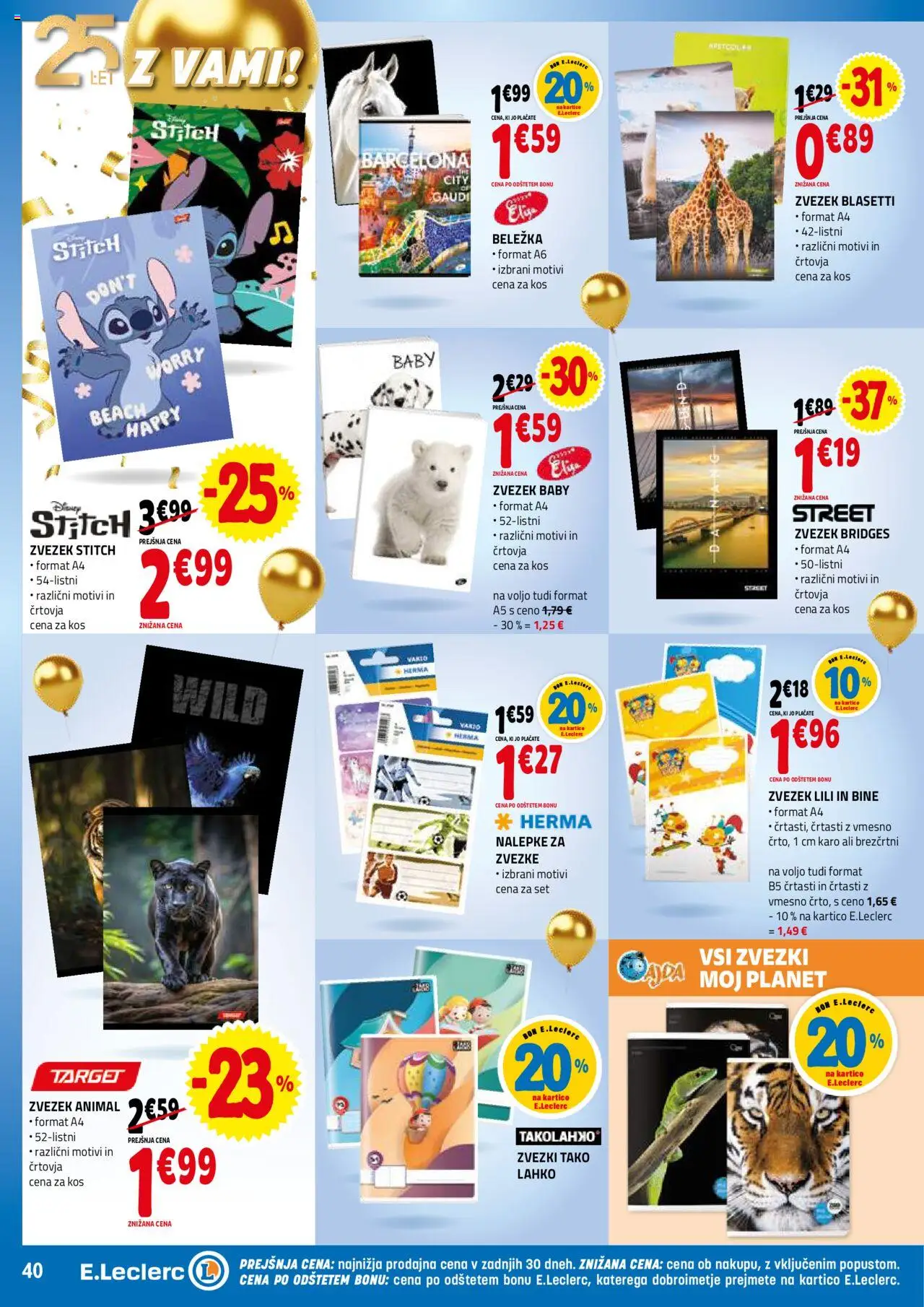 E.leclerc katalog │ velja od 18.06.2025 | Stran: 40 | Izdelki: Kos, Zvezek