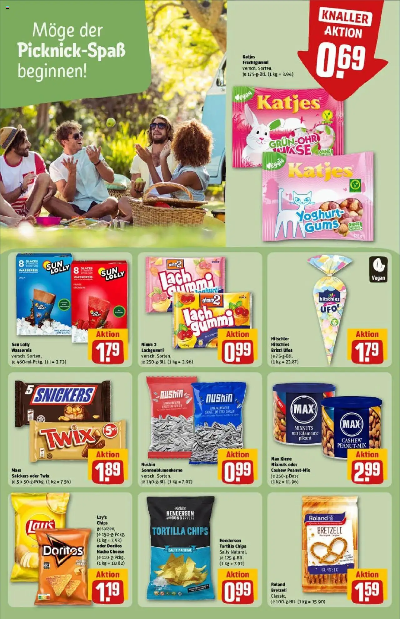 Rewe prospekt Heidenheim	 - gültig ab dem 22.06.2025 | Seite: 20 | Produkte: Katjes, Snickers, Twix, Chips
