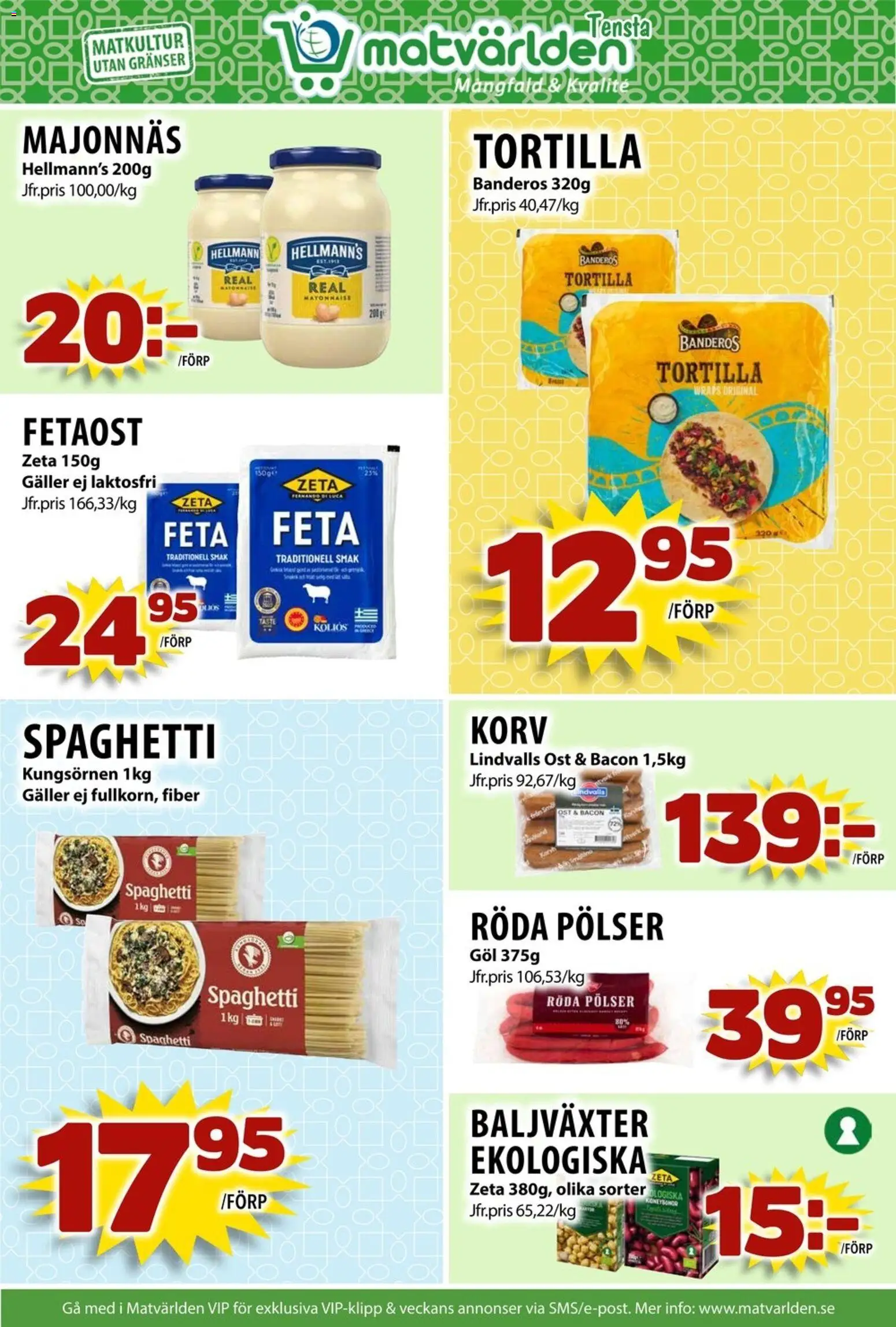 Matvärlden reklamblad aktuell från 16.02.2026 | Sida: 3 | Produkter: Galler, Fetaost, Ost, Spaghetti
