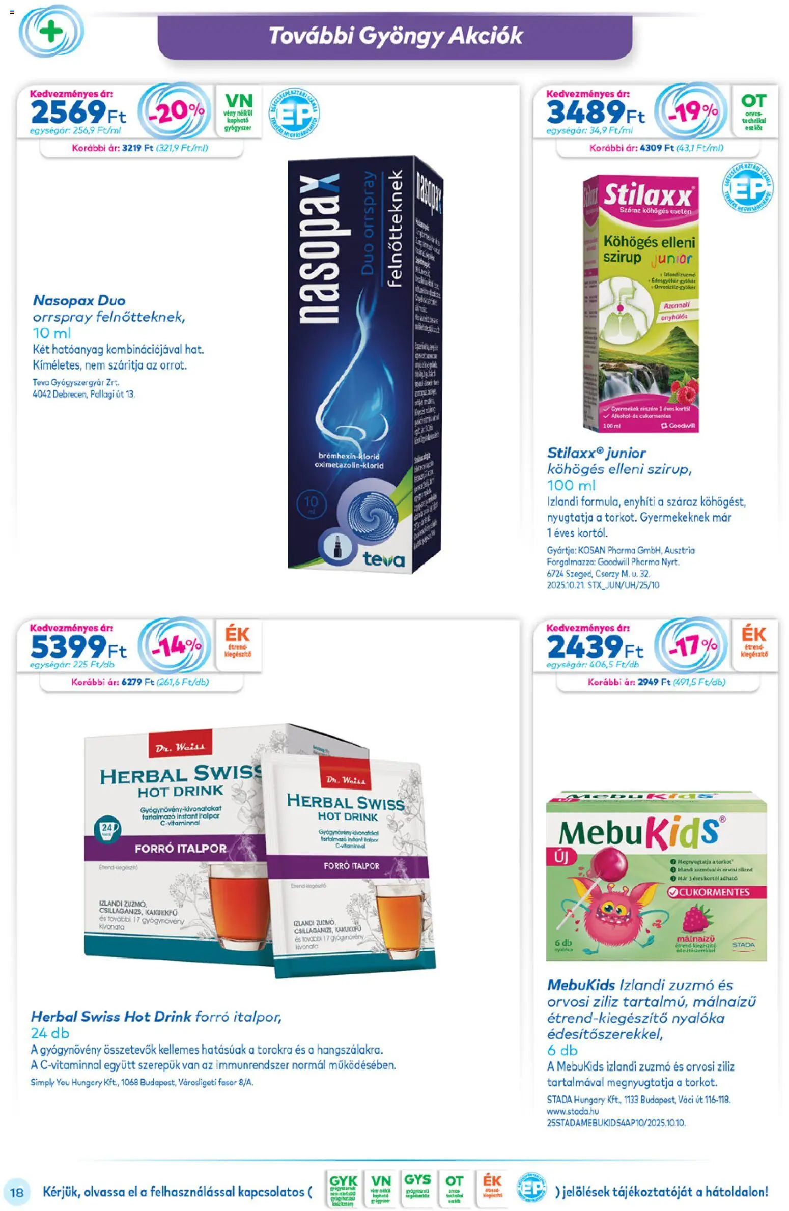 Gyöngy Patikák akciós ujság - amely érvényes a következő dátumtól: 01.12.2025 | Oldal: 18 | Termékek: Nyalóka, Kakukkfű, Italpor