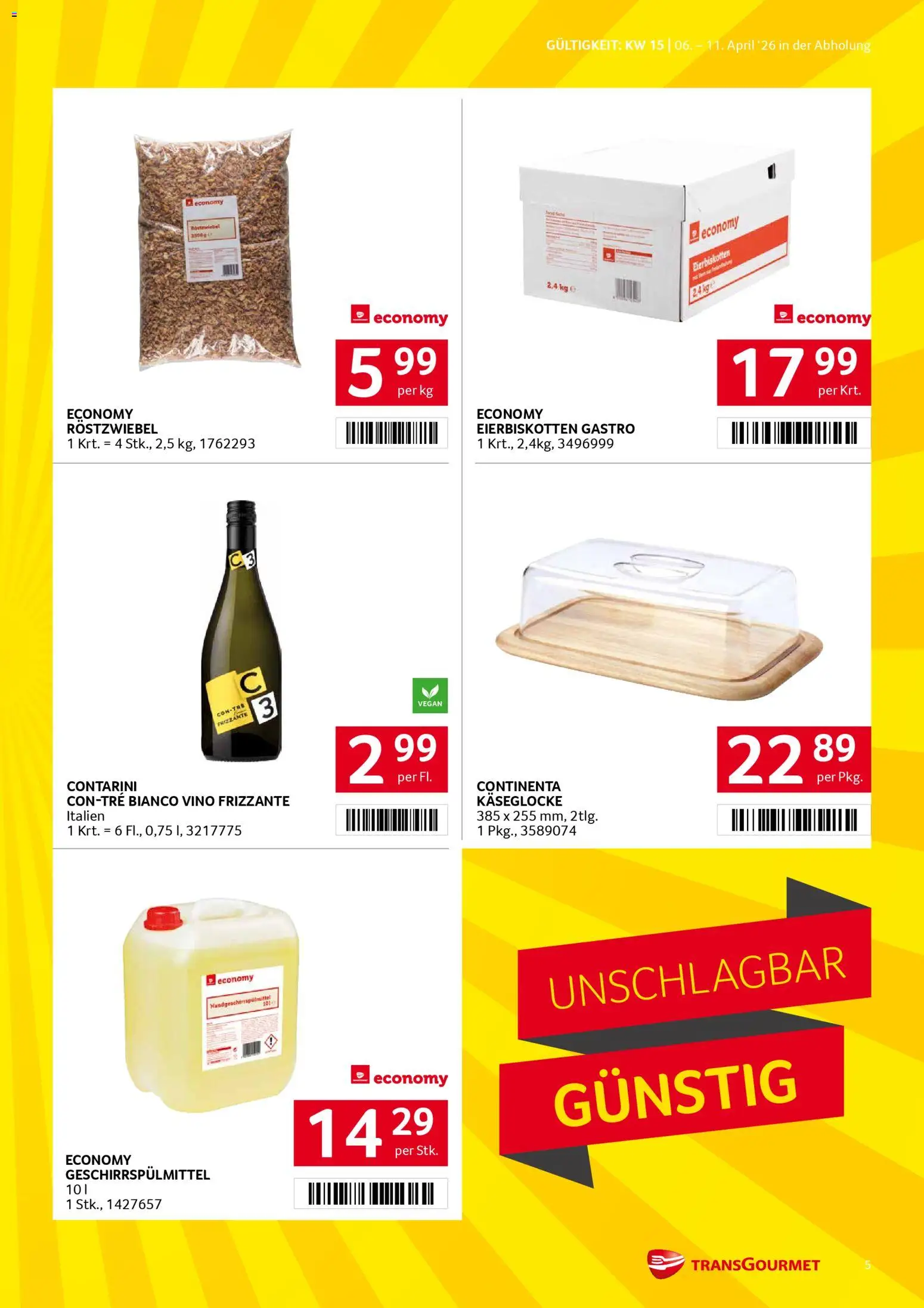 Transgourmet Flugblatt gültig ab 06.04.2026 | Seite: 5 | Produkte: Geschirrspülmittel