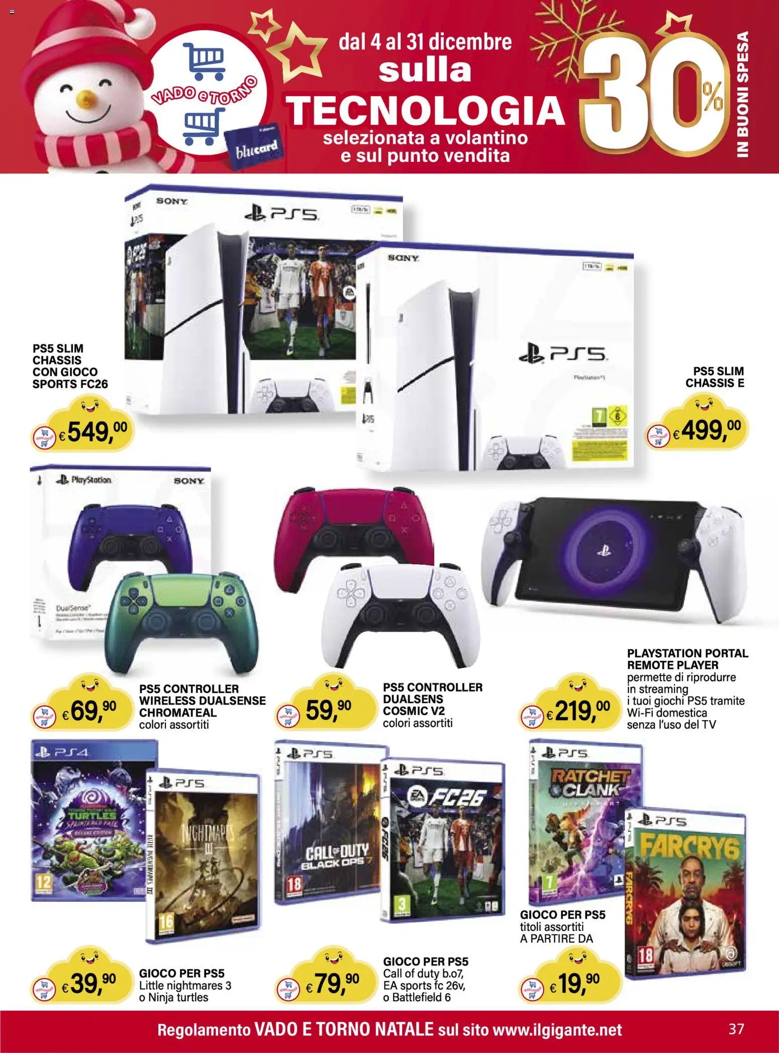 Volantino Il Gigante del 04.12.2025 | Pagina: 37 | Prodotti: TV, Playstation, Gioco