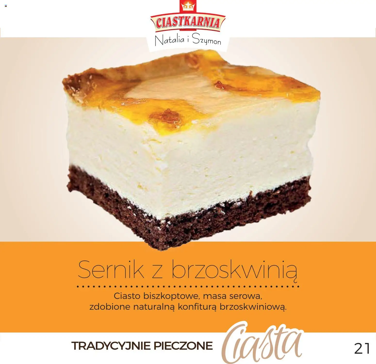 Topaz Gazetka - Ciasta  od 01.12.2025 | Strona: 21 | Produkty: Brzoskwinia, Ciasto