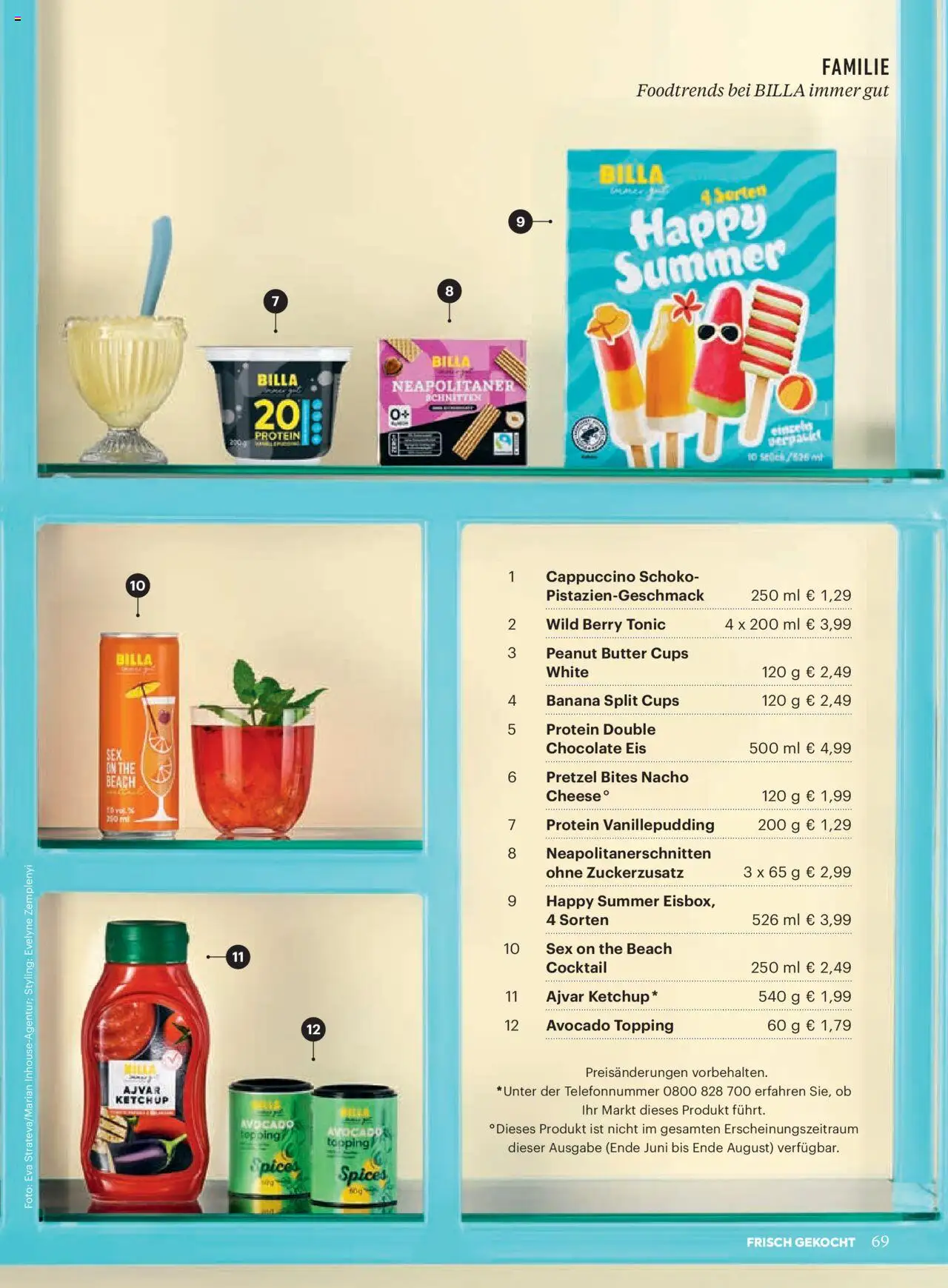 Billa Frisch Gekocht gültig ab 03.07.2025 | Seite: 69 | Produkte: Ketchup, Eis, Avocado, Butter