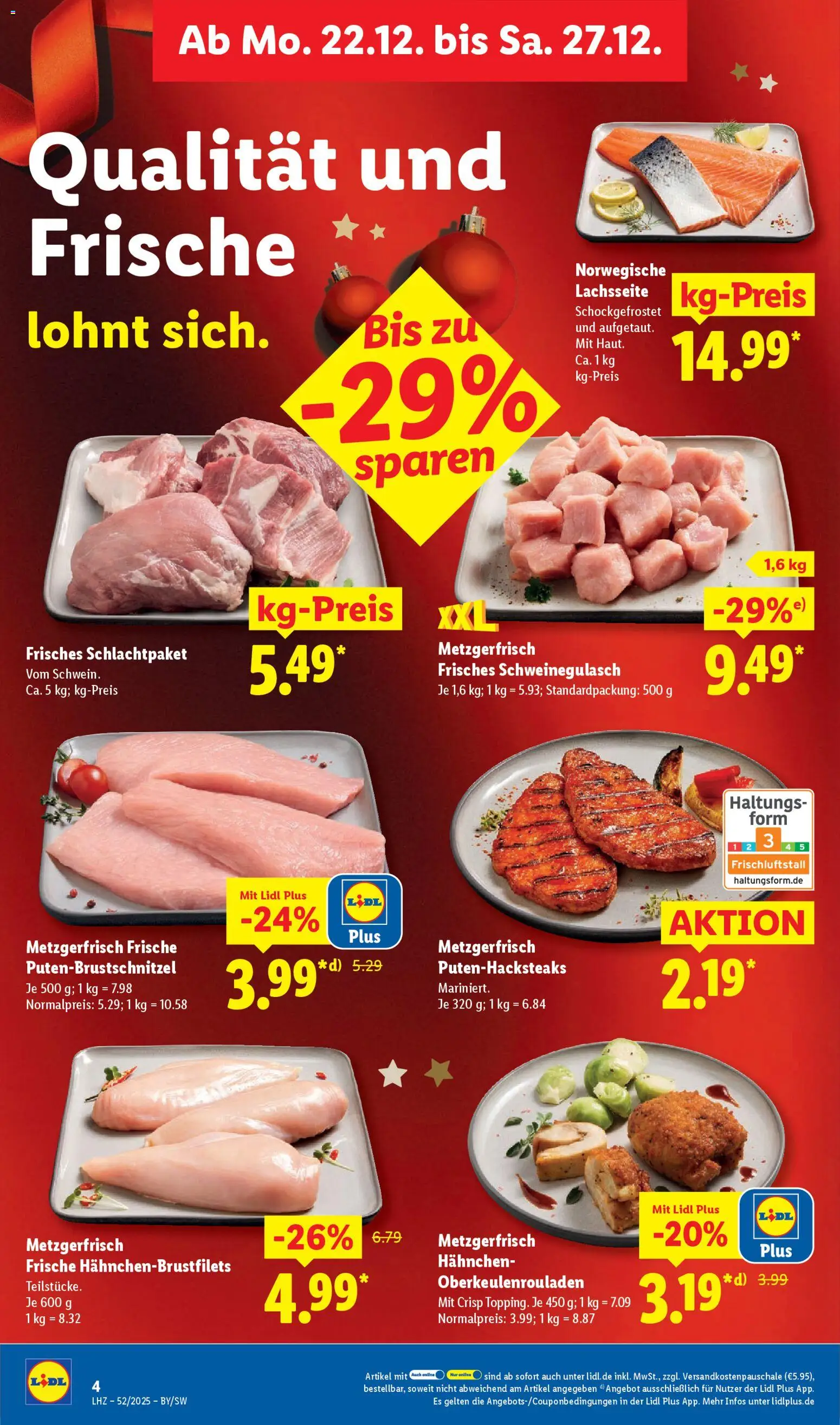 Lidl Prospekt Kornwestheim – gültig ab 22.12.2025 | Seite: 10 | Produkte: Schweinegulasch, Hahnchen