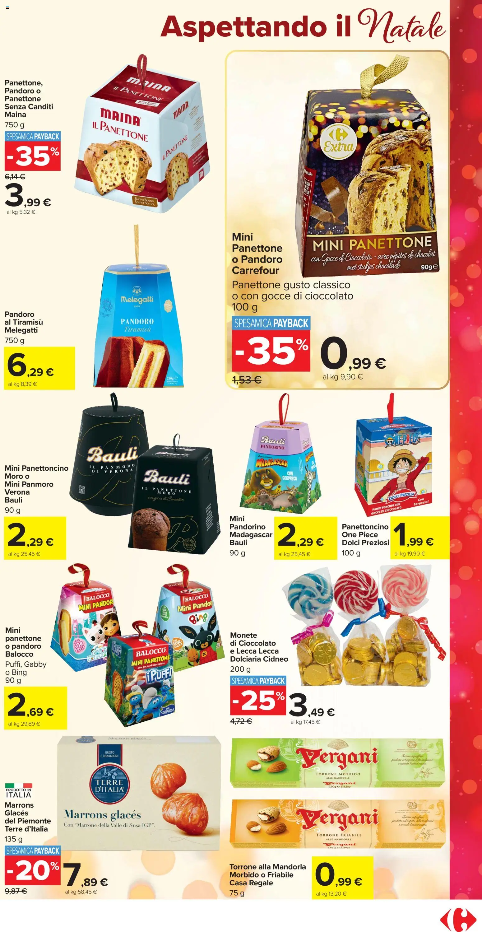Volantino Carrefour del 04.11.2025 | Pagina: 9 | Prodotti: Cioccolato, Mandorle, Pandoro, Panettone