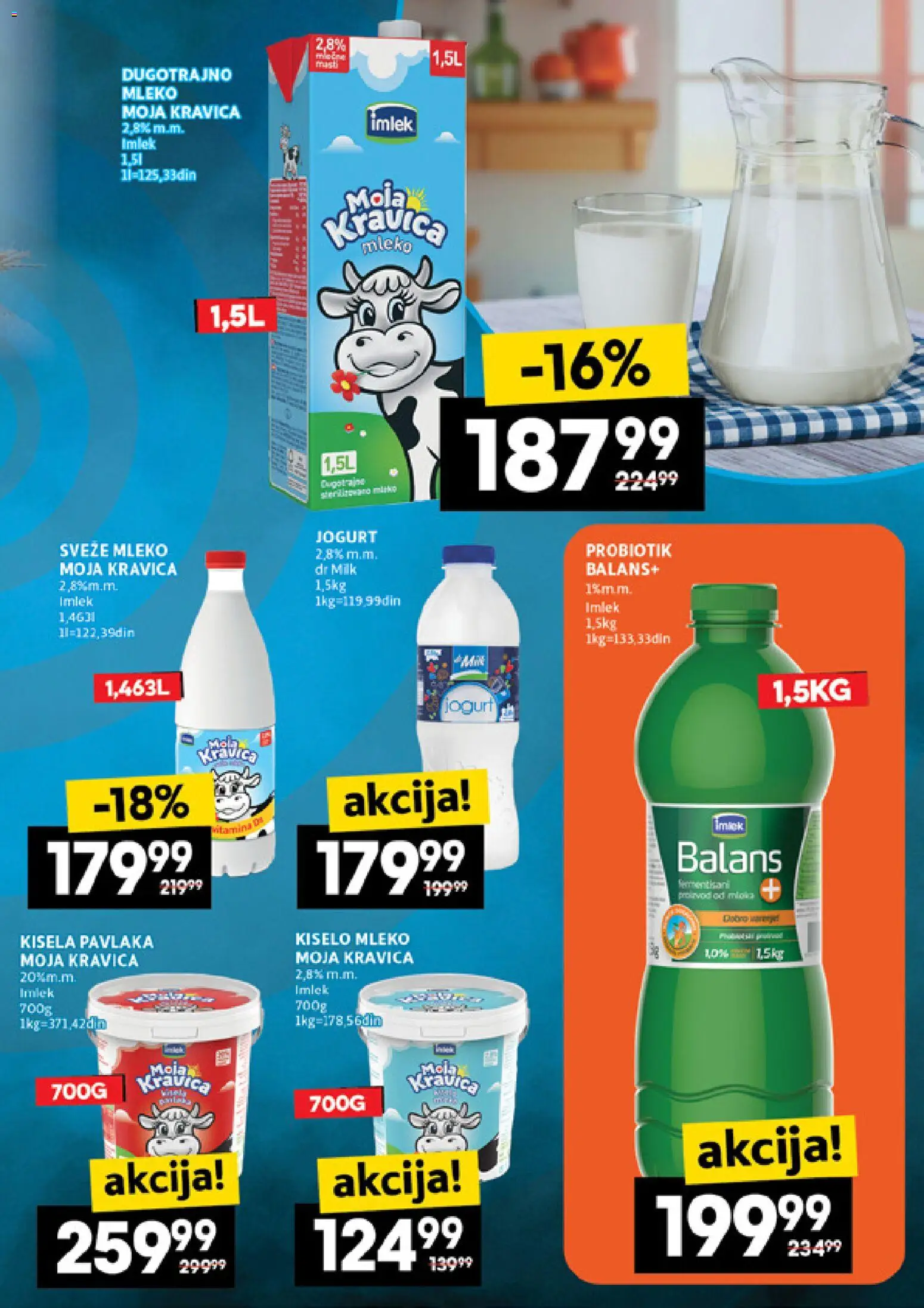 Roda katalog - važi od 29.01.2026 | Strana: 11 | Proizvode: Kiselo mleko, Sveže mleko, Moja kravica, Pavlaka