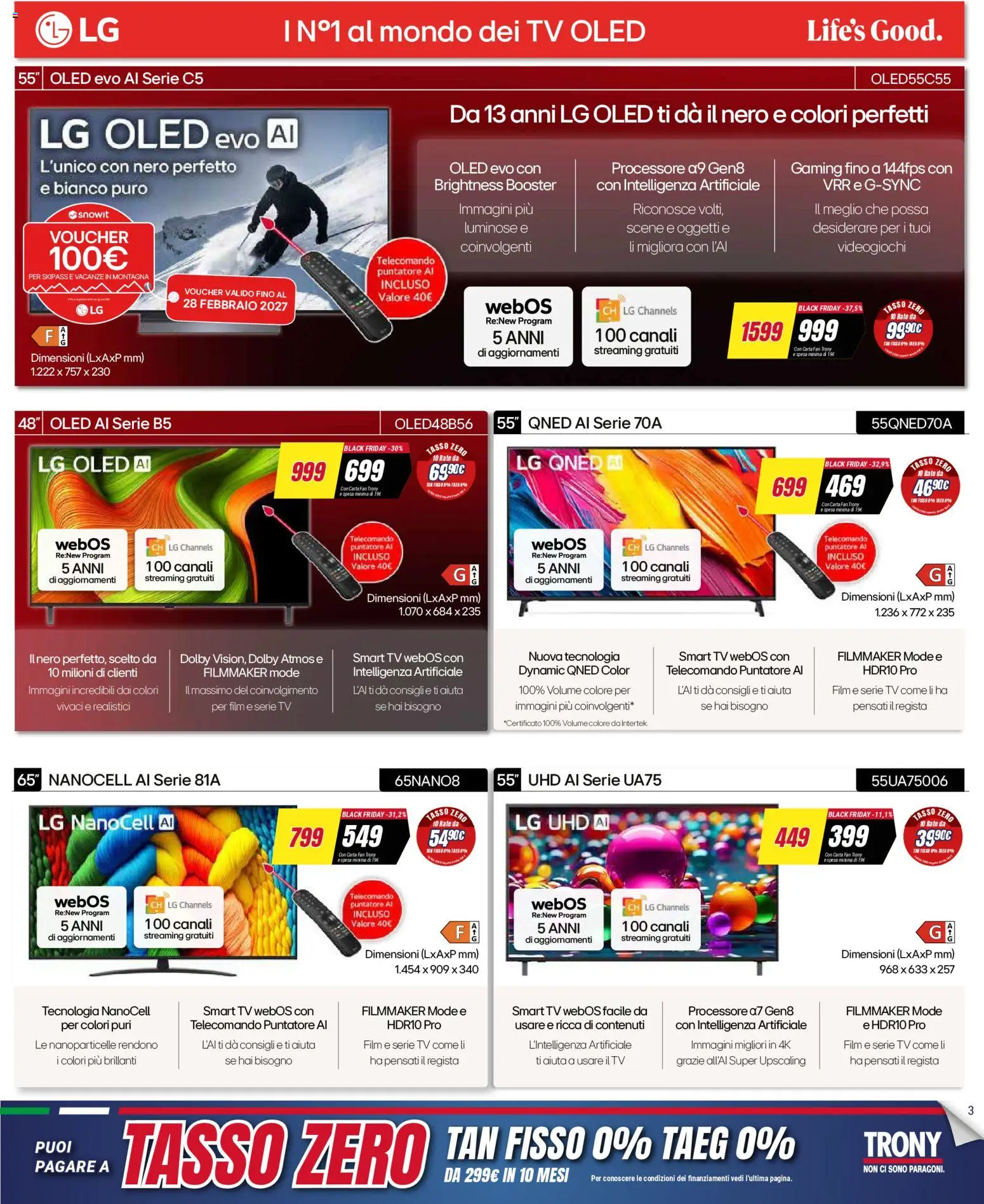 Volantino Trony volantino Sardegna del 19.03.2026 | Pagina: 3 | Prodotti: Telecomando, smart TV, TV, Fan