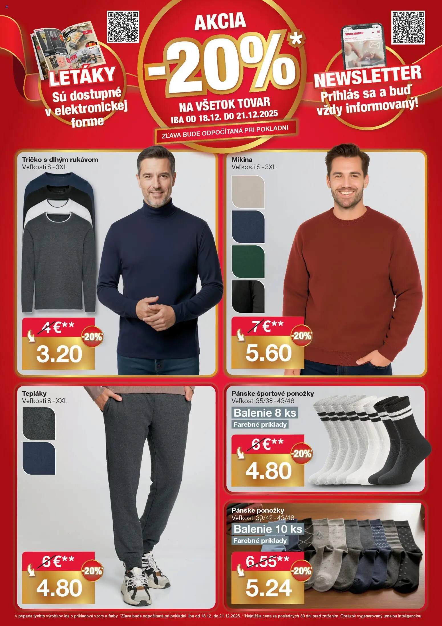Nové Woolworth akcie – leták je platný od 15.12.2025 | Strana: 4 | Produkty: Tričko, Mikina, Ponožky