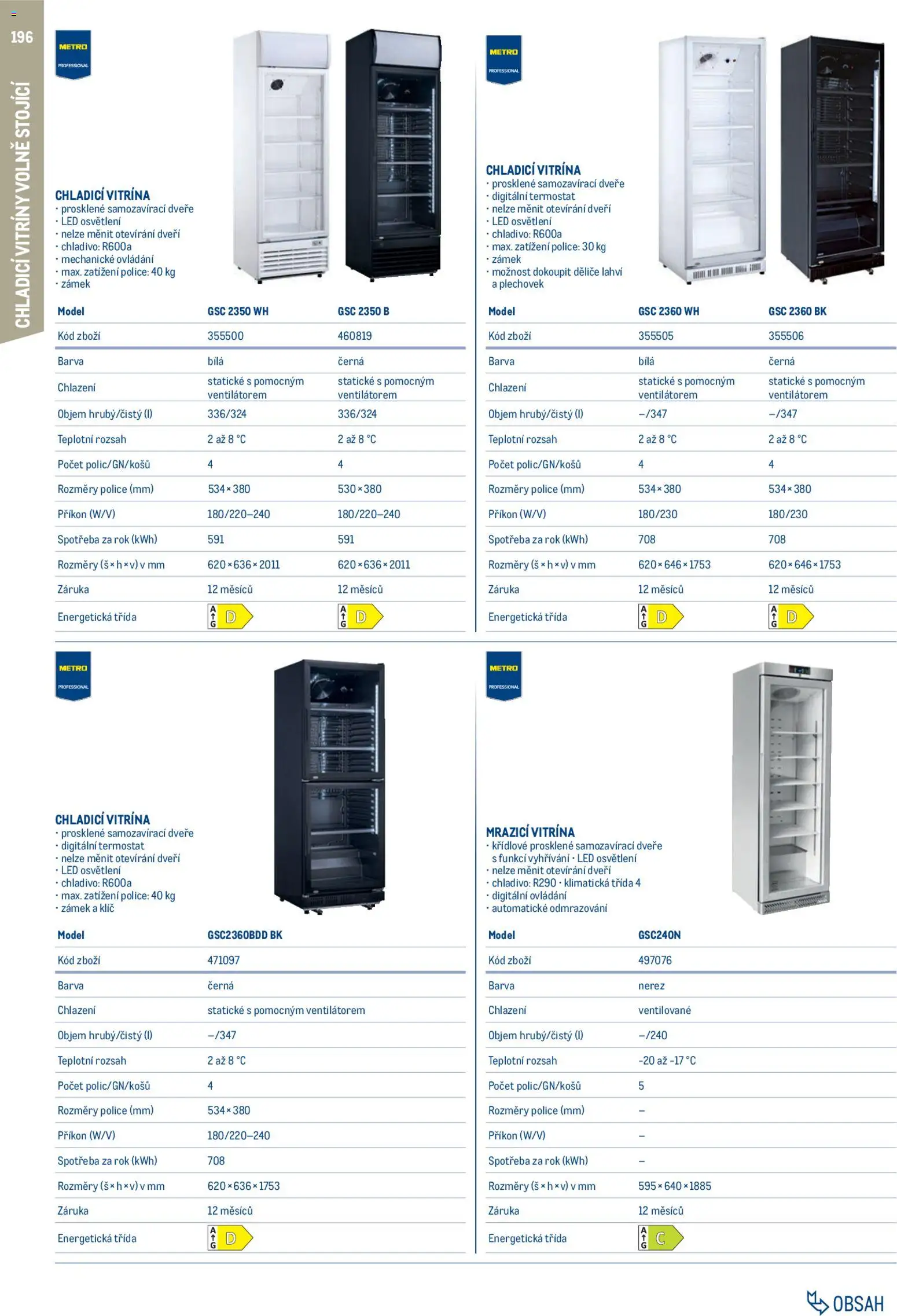 Makro leták - Gastro vybavení a zařízení od 01.02.2026 | Strana: 196 | Produkty: Vitrína, Police, LED