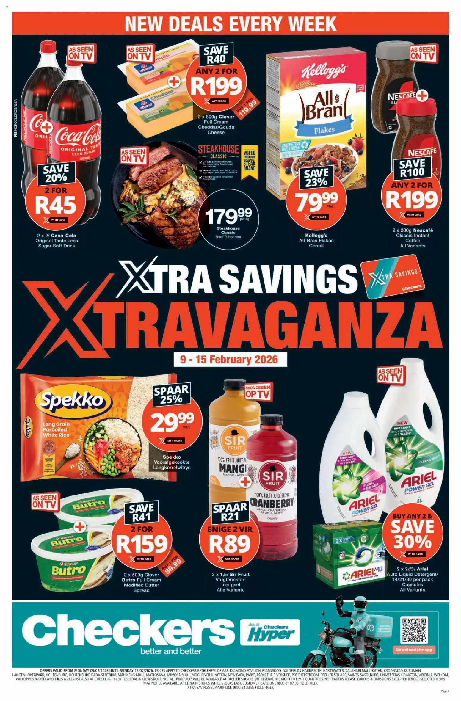New Checkers catalogue – valid from 09.02.2026 | Page: 1 | Products: Steak, Beef, Cream, Mango