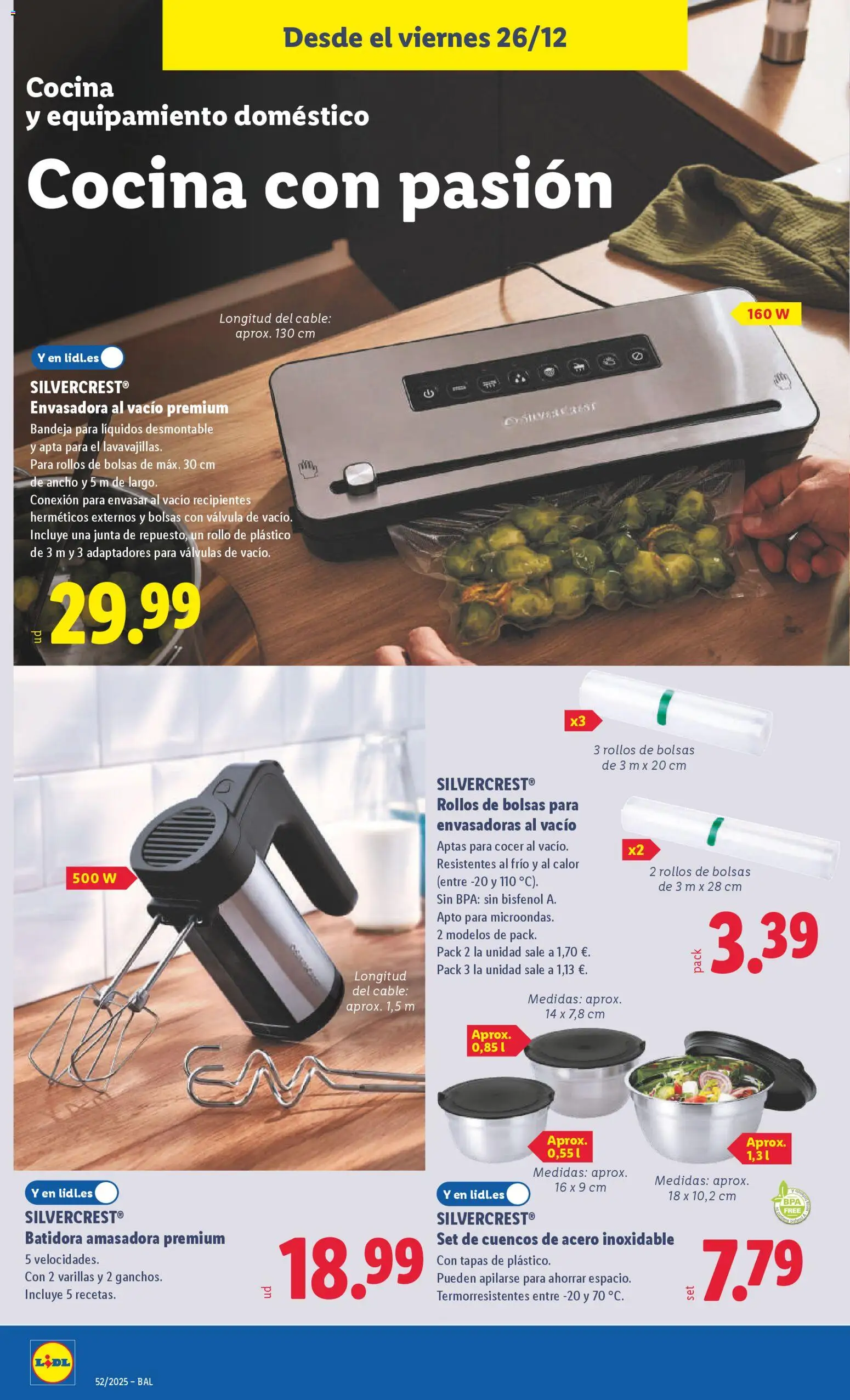 Lidl folleto de bazar │ válido desde el 22.12.2025 | Página: 22 | Productos: Cable, Cocina, Batidora, Bandeja
