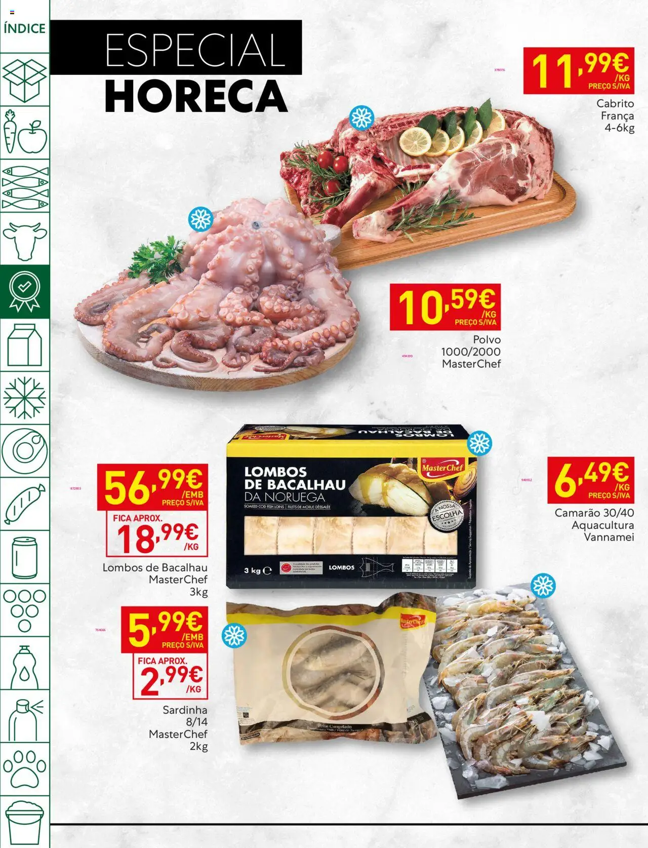 Recheio folheto │ válido de 19.08.2025 | Página: 12 | Produtos: Bacalhau, Polvo, Cabrito, Camarão