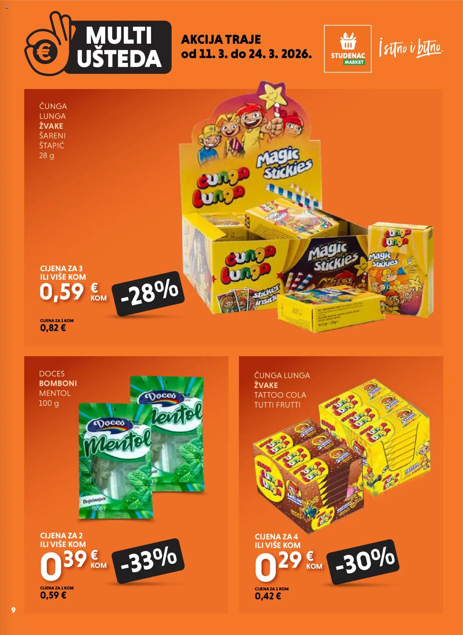 Studenac katalog | vrijedi od 11.03.2026 | Stranica: 9 | Proizvodi: Bomboni