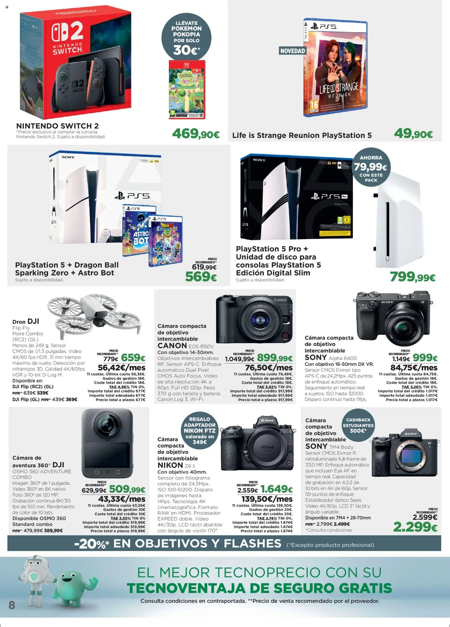 El Corte Inglés ofertas │ válido desde el 09.04.2026 | Página: 8 | Productos: Nintendo, Video, Disco, Adaptador