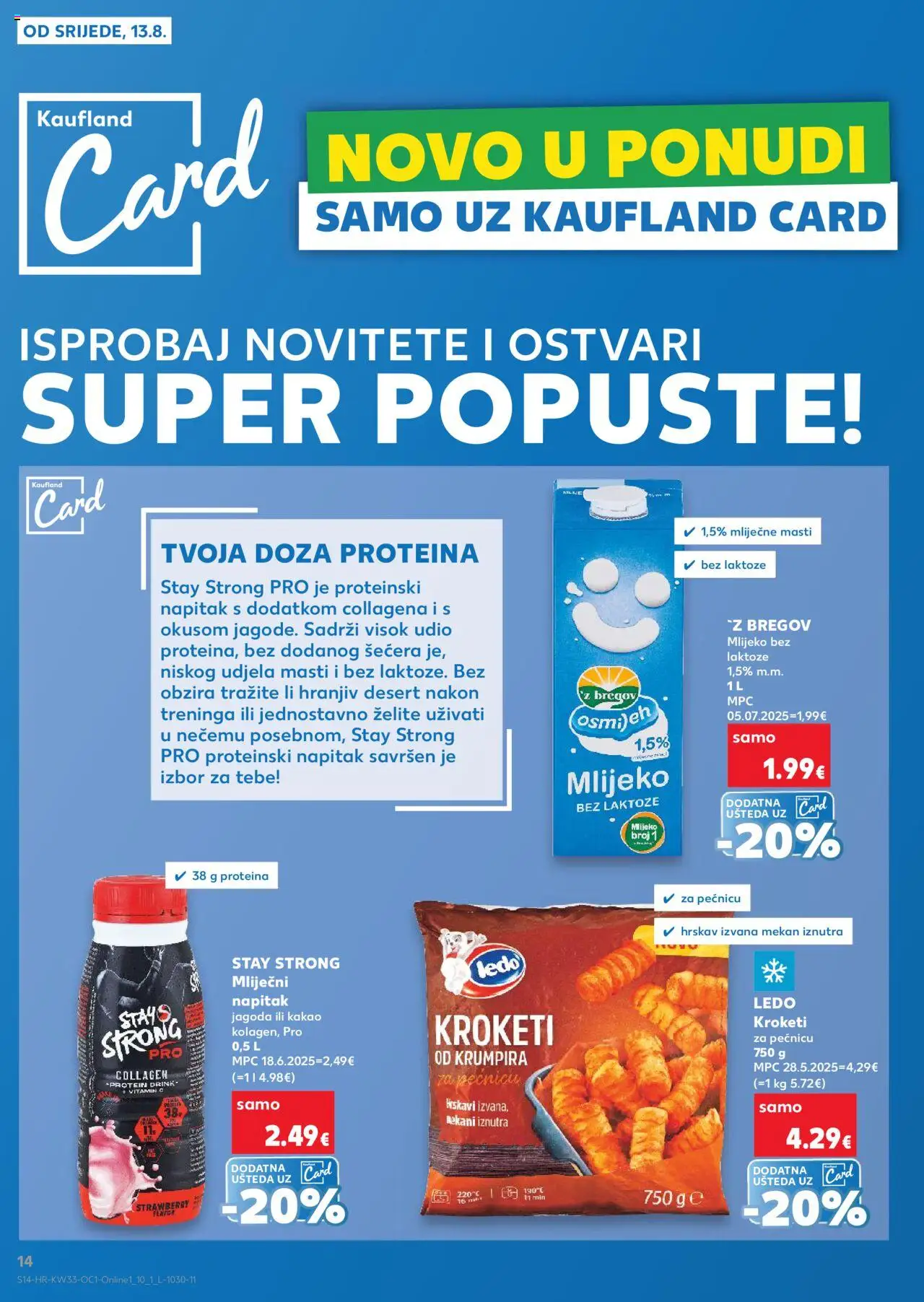 Kaufland katalog | vrijedi od 13.08.2025 | Stranica: 14 | Proizvodi: Mlijeko, Ledo, Kakao, Mlijeko bez laktoze