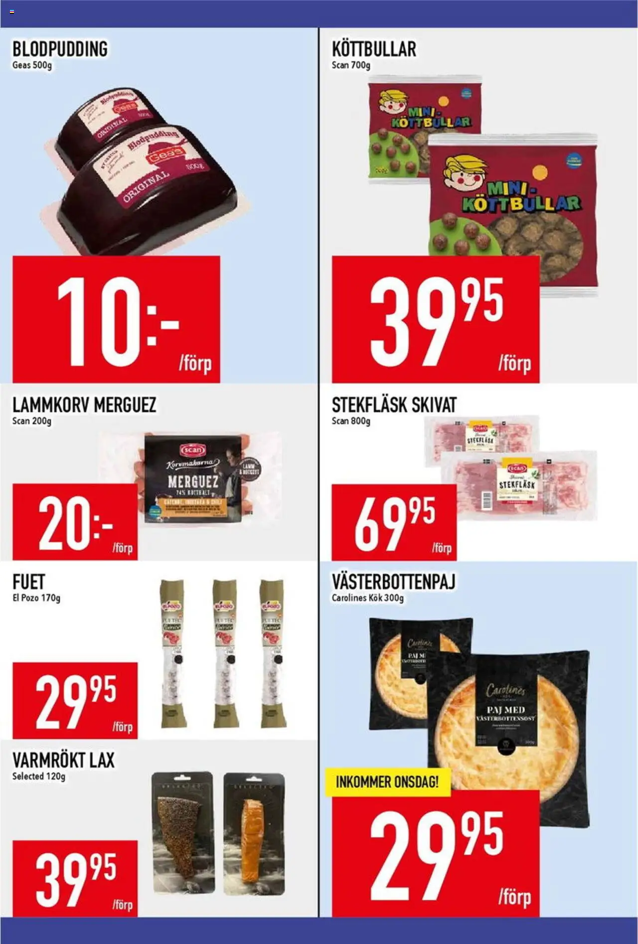 Matdax reklamblad aktuell från 04.08.2025 | Sida: 9 | Produkter: Köttbullar, Paj, Lax