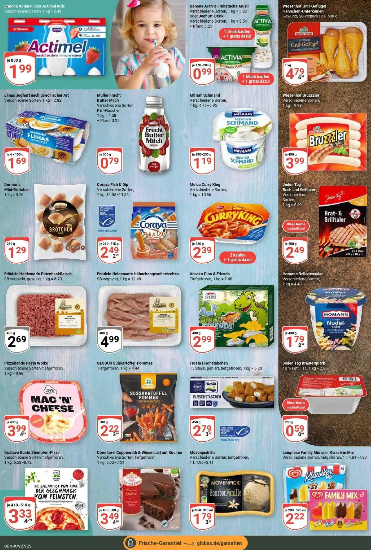 Globus prospekt Gensingen	 - gültig ab dem 29.06.2025 | Seite: 21 | Produkte: Langnese, Fischstabchen, Milram, Salami