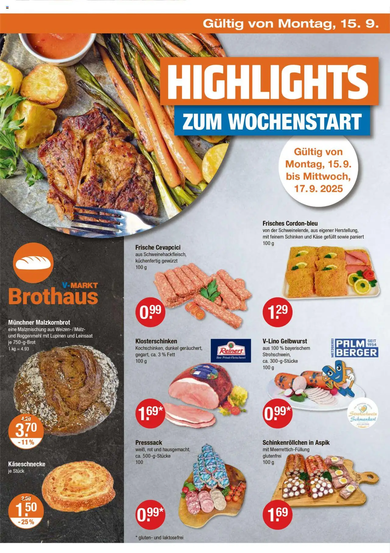 V-Markt - Hallertau/Oberpfalz – gültig ab 11.09.2025 | Seite: 26 | Produkte: Käse, Cevapcici, Schinken