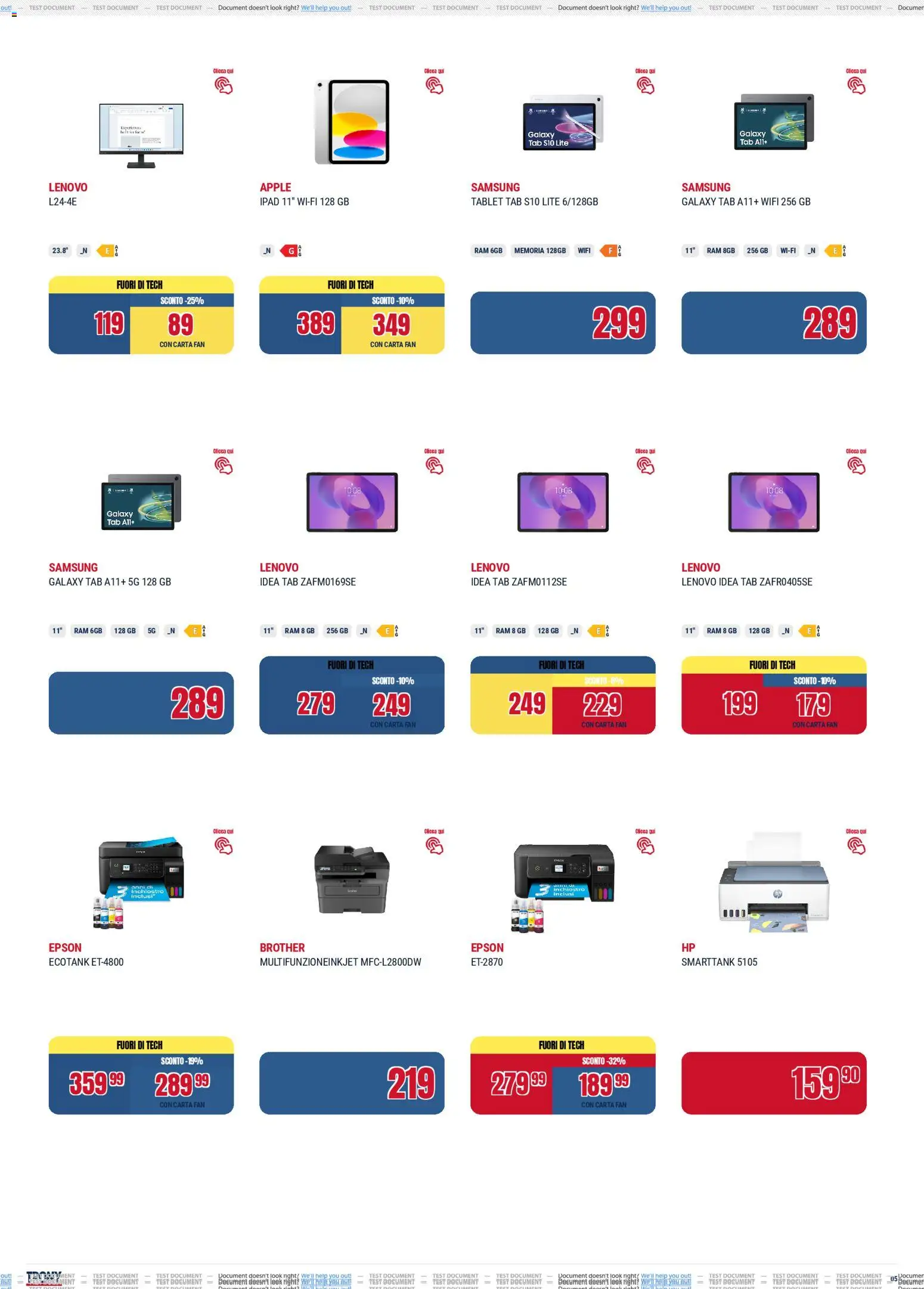 Volantino Trony del 19.02.2026 | Pagina: 5 | Prodotti: Tablet, Fan, Ipad, Samsung