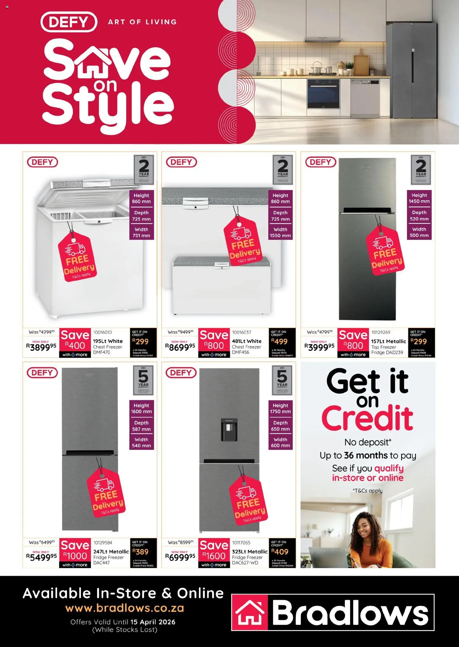 New Bradlows catalogue – valid from 25.03.2026 | Page: 1 | Products: Art, Freezer, Fridge, Chest freezer