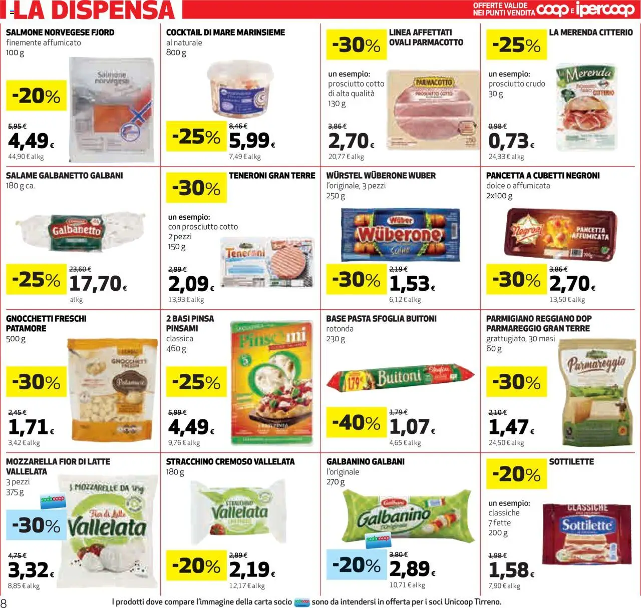 Volantino Ipercoop del 22.05.2025 | Pagina: 8 | Prodotti: Salmone, Pasta sfoglia, Latte, Stracchino