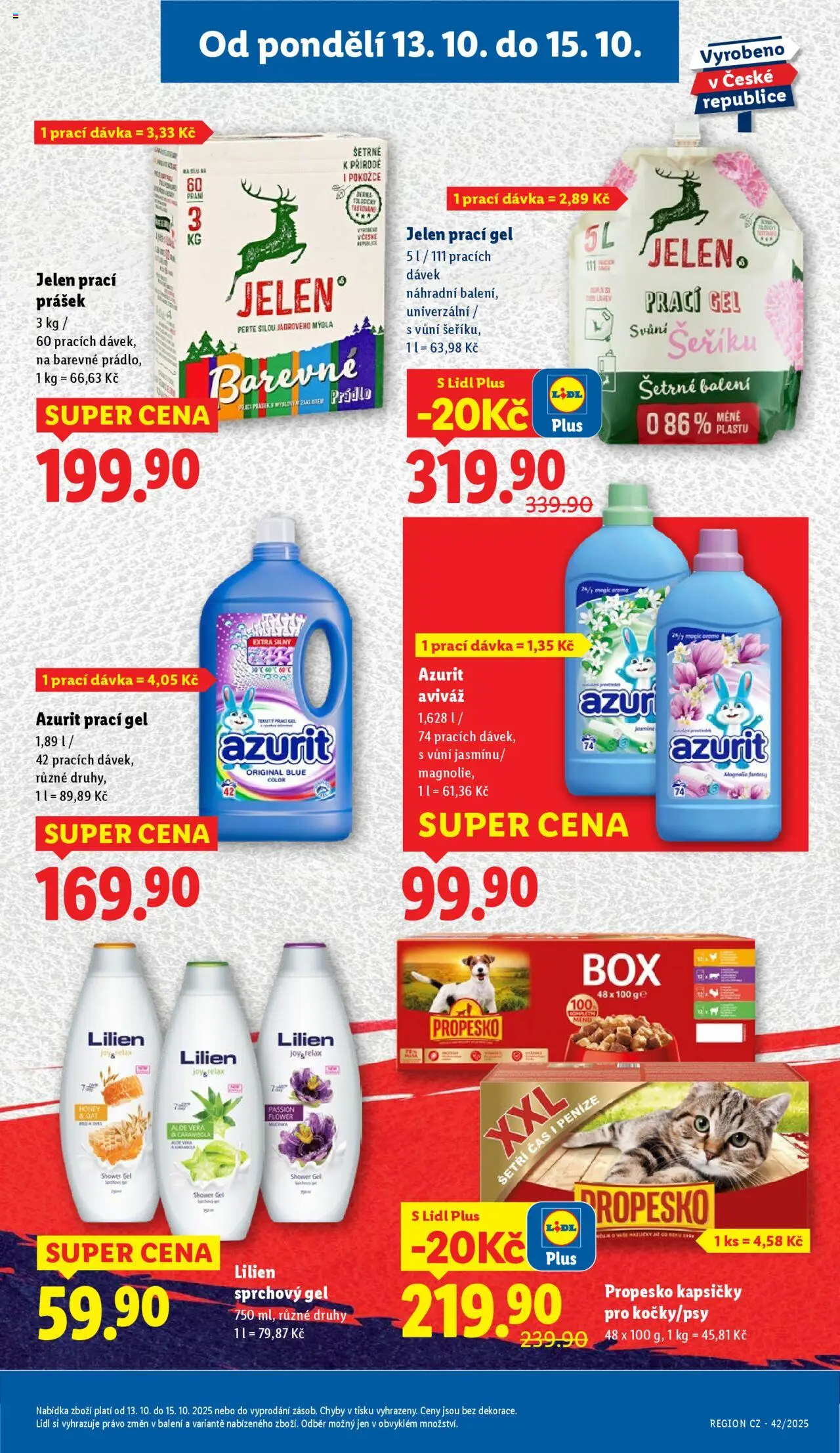 Lidl leták od 13.10.2025 | Strana: 17 | Produkty: Sprchový gel, Propesko, Prací Prášek, Láhev
